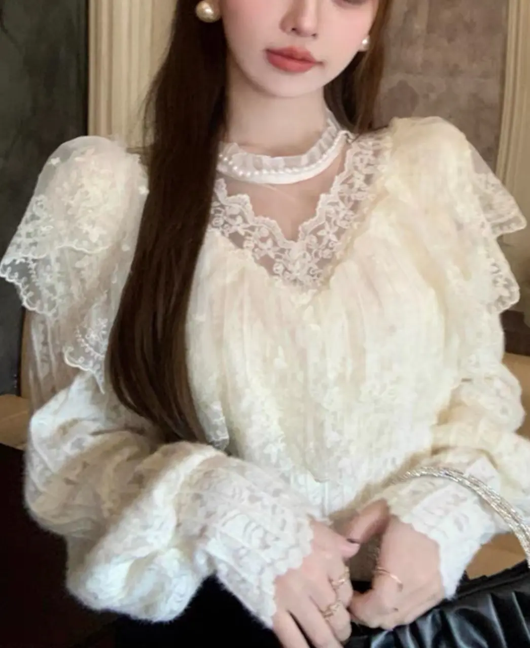 شومیز پرنسسی یقه مرواریدf777