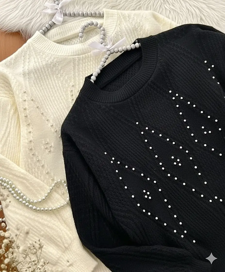 پلیور بافت مرواریدی h1109