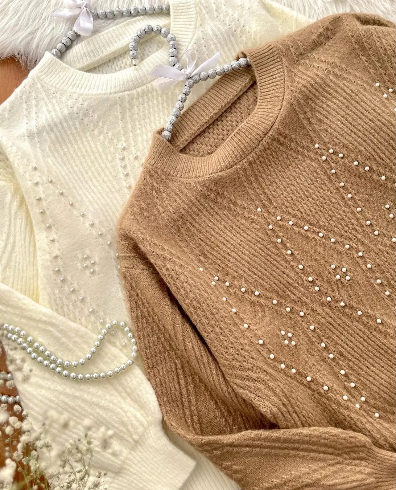 پلیور بافت مرواریدی h1109