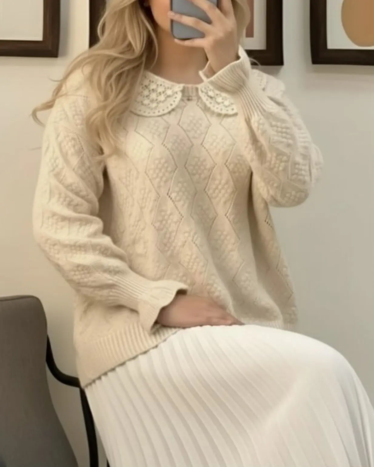 پلیور یقه گیپورh1400