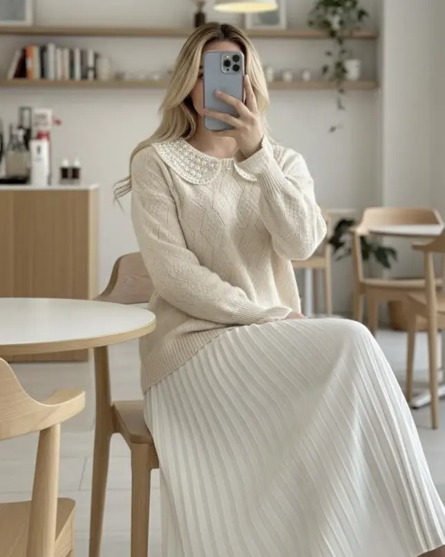 پلیور یقه گیپورh1400