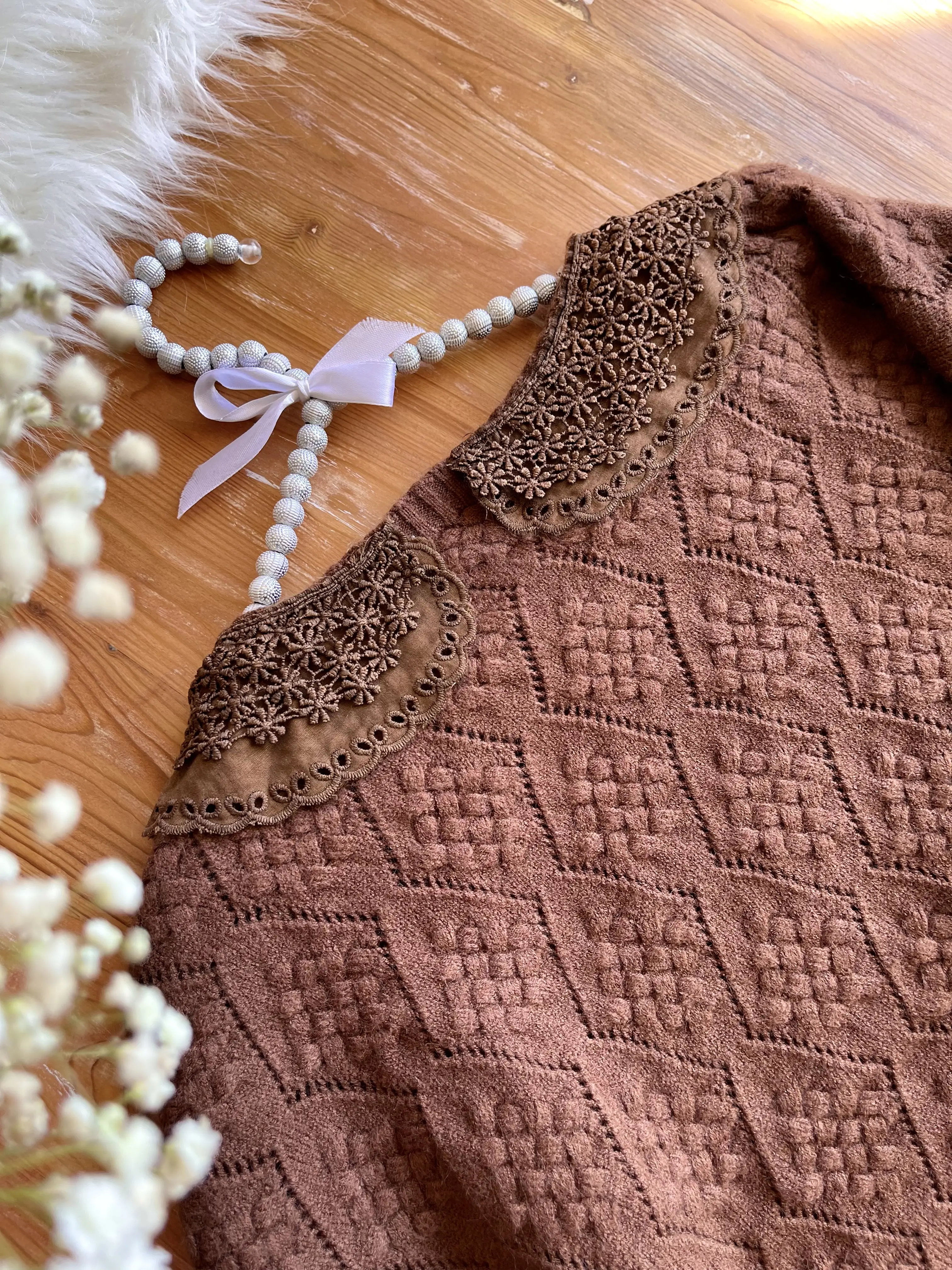 پلیور یقه گیپورh1400