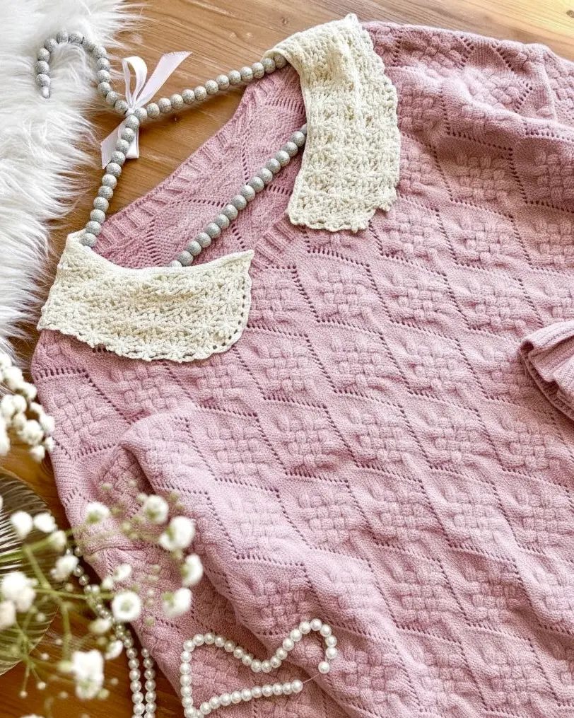 پلیور یقه گیپورh1400