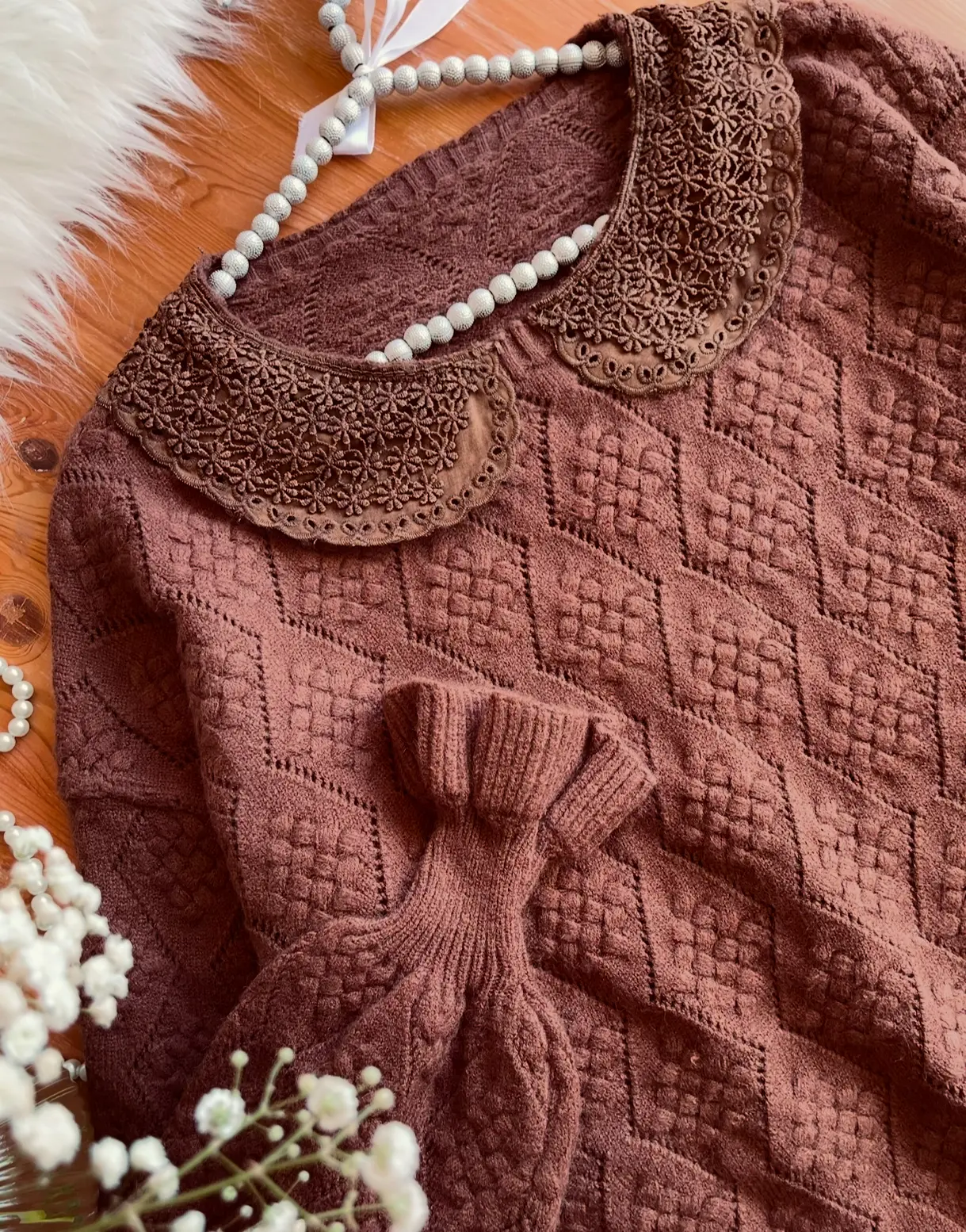 پلیور یقه گیپورh1400