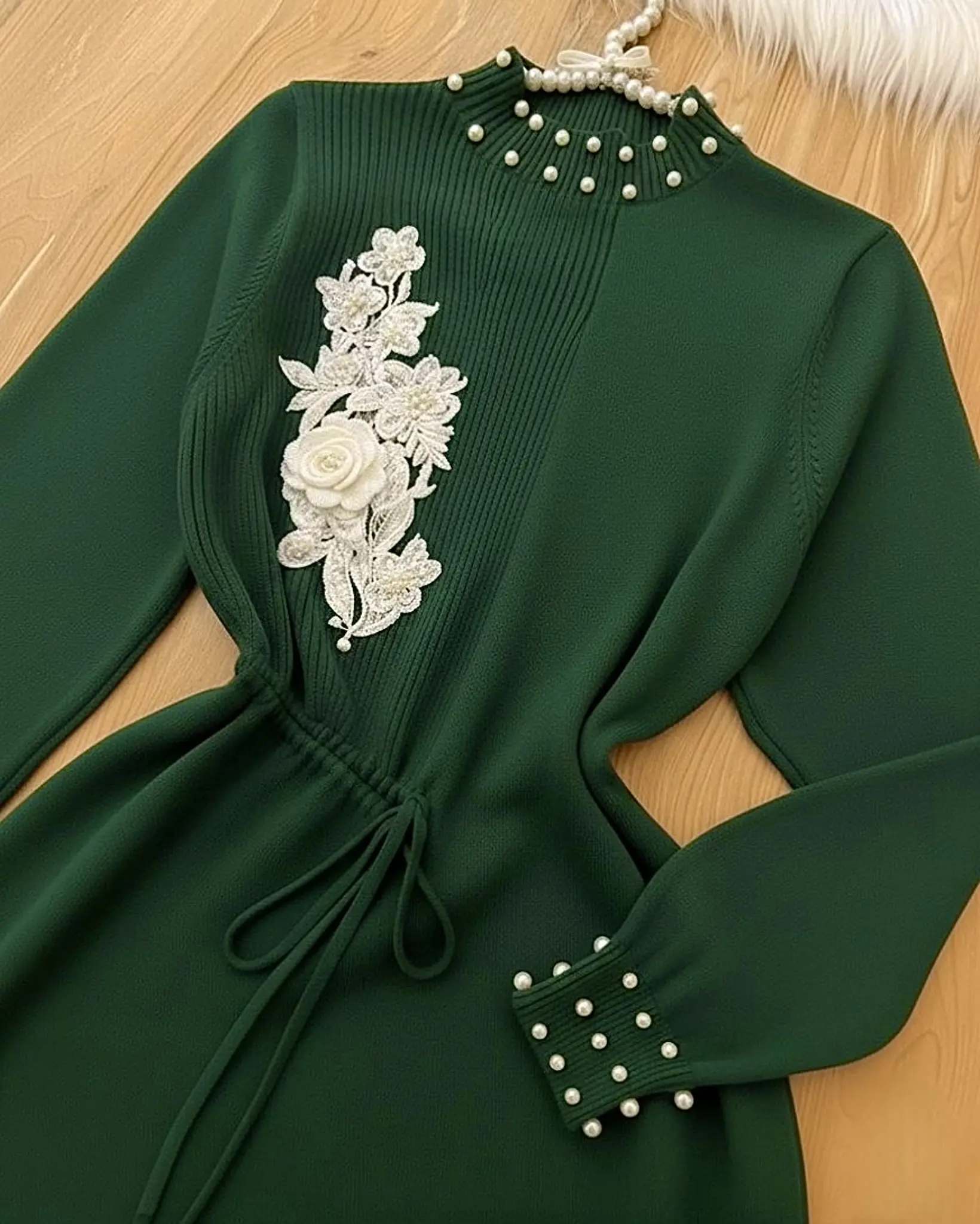 پیراهن بافت گل برجسته h1450