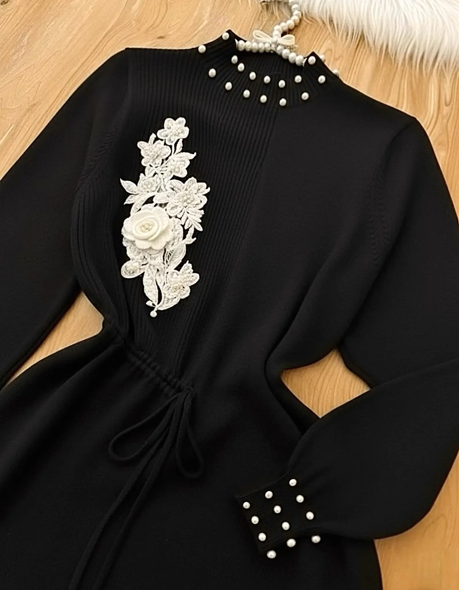 پیراهن بافت گل برجسته h1450