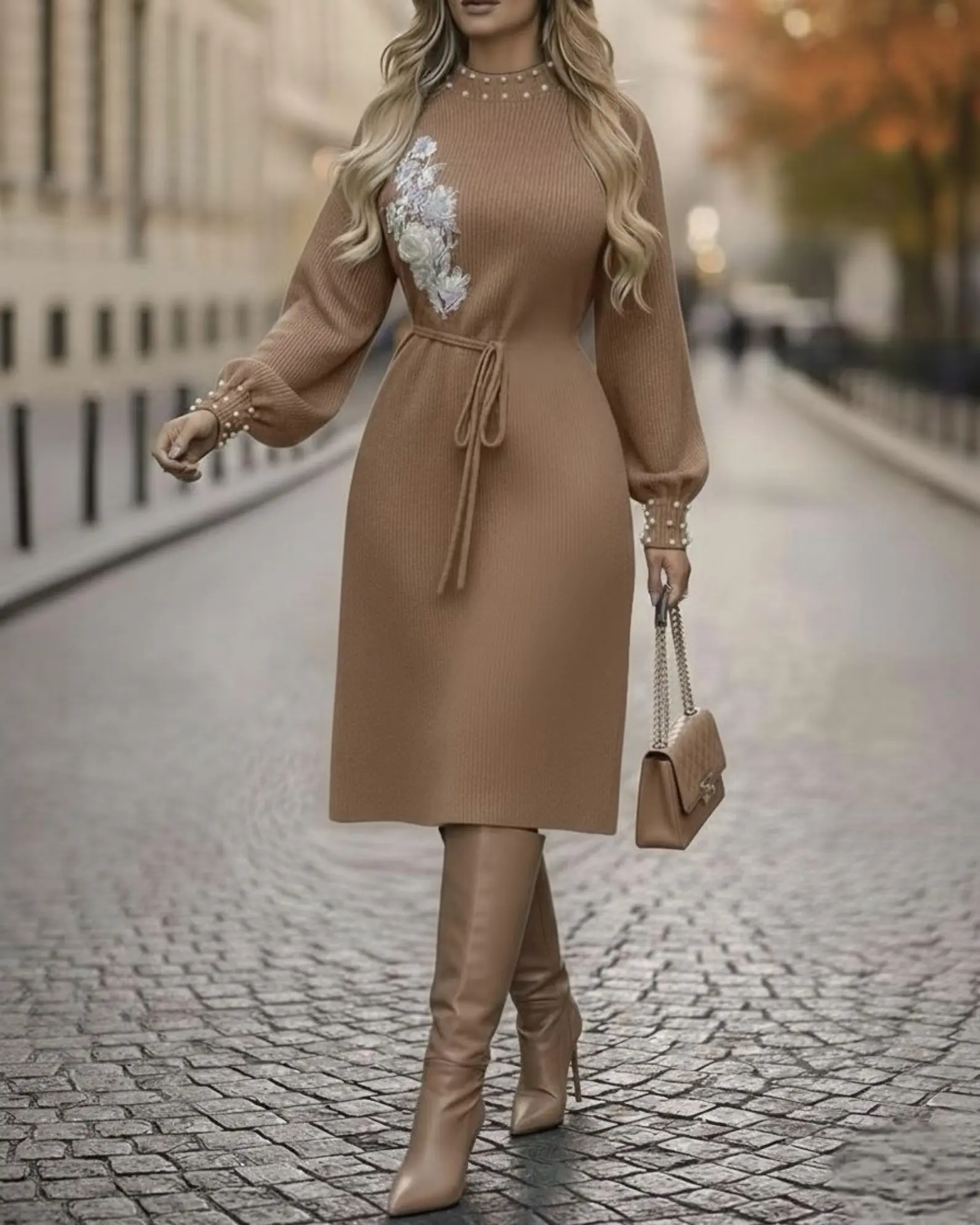 پیراهن بافت گل برجسته h1450