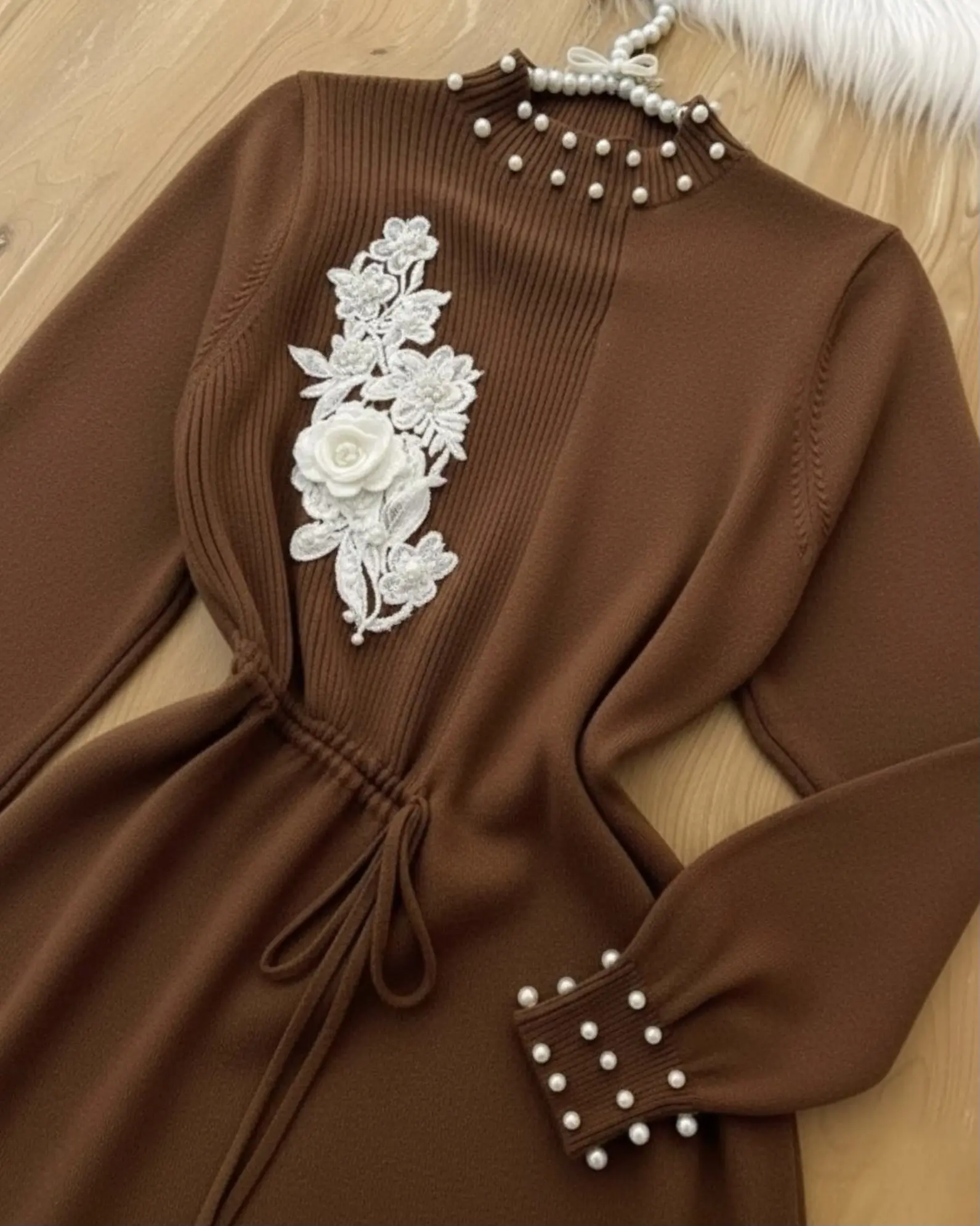 پیراهن بافت گل برجسته h1450