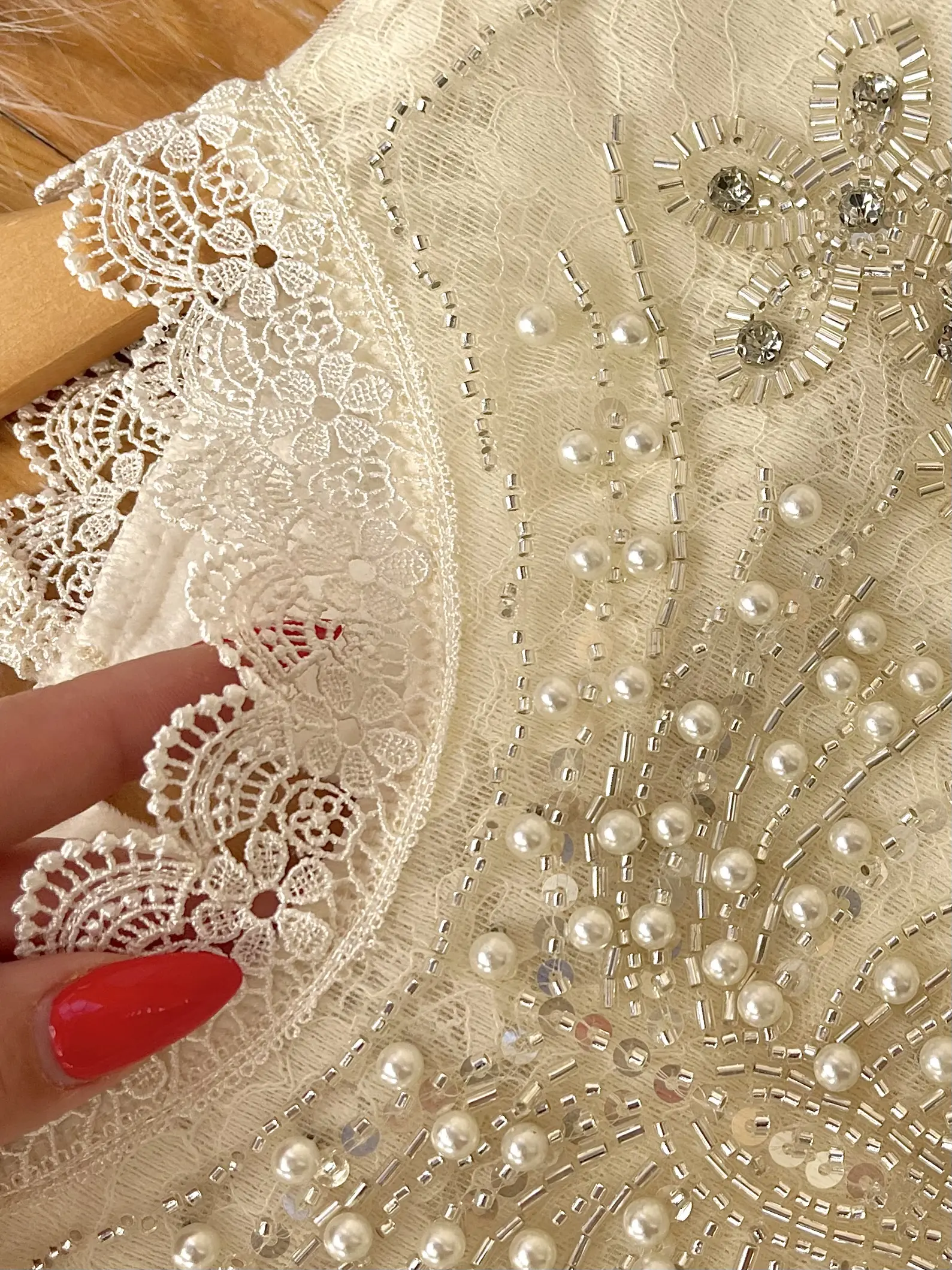 شومیز گیپور سنگ دوزی h1477