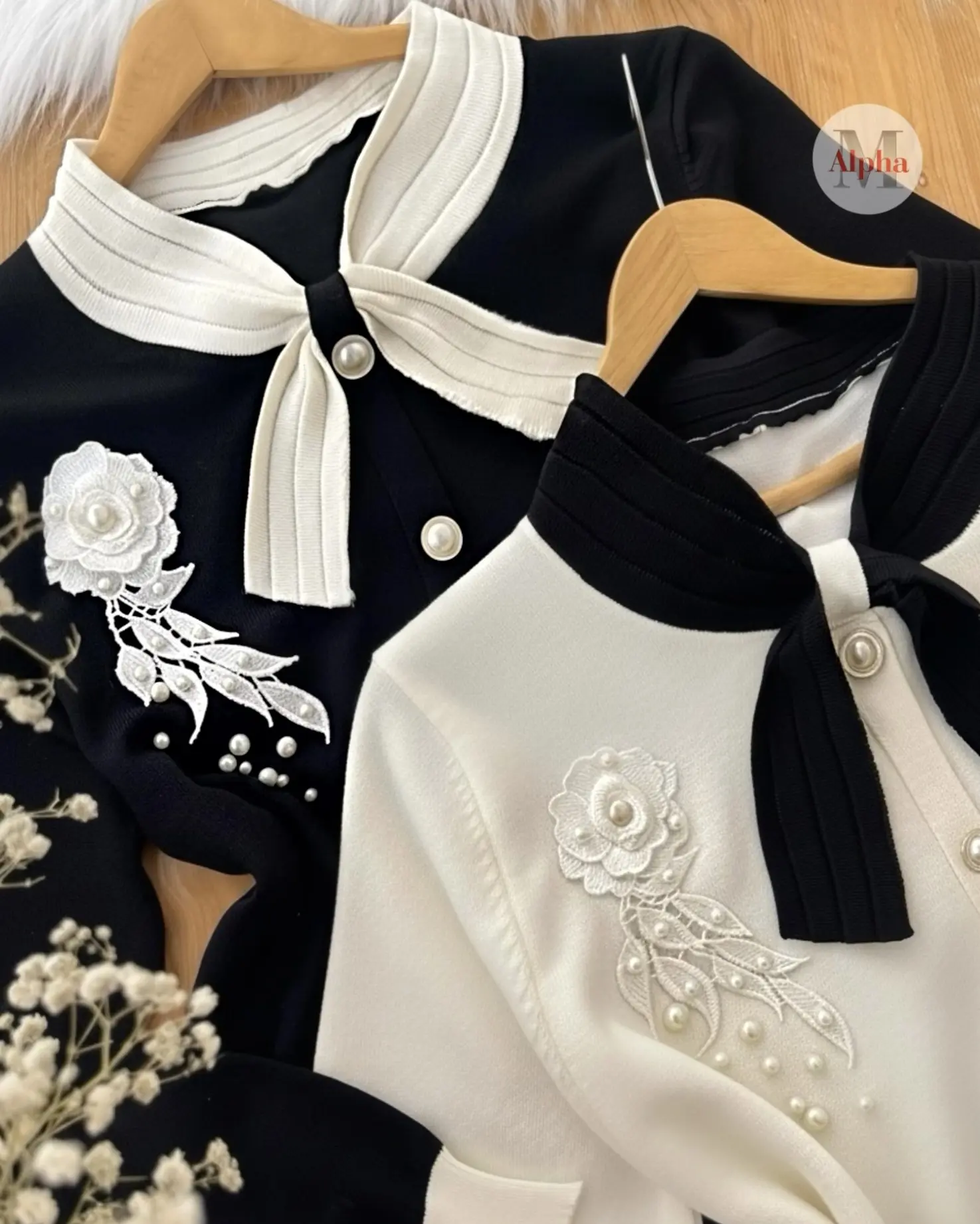 بافت گل برجسته یقه پاپیون h1491