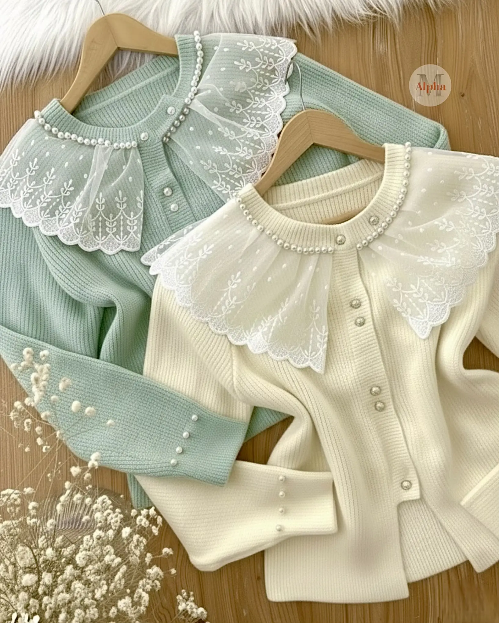 پلیور پرنسسی یقه گیپورh1570