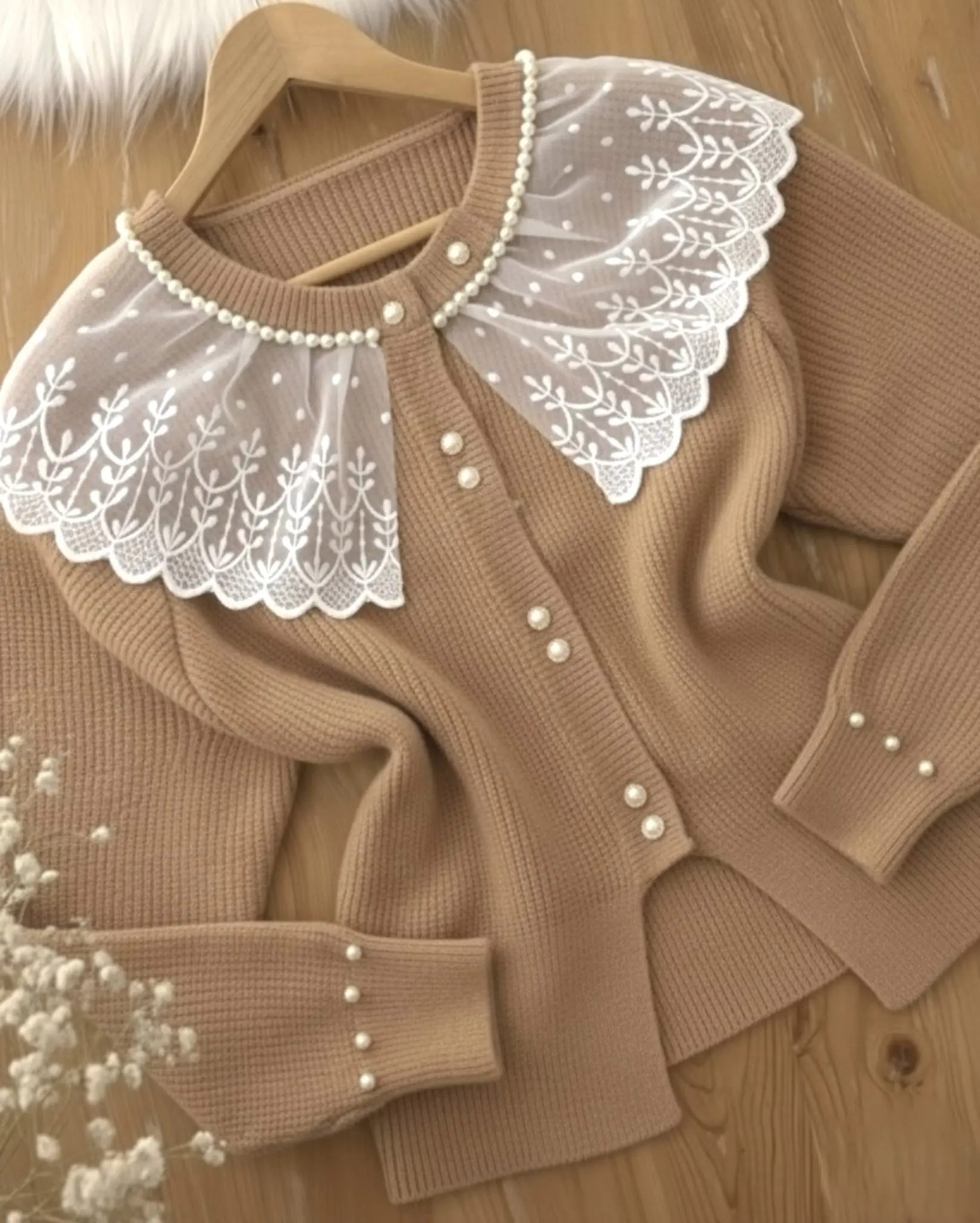 پلیور پرنسسی یقه گیپورh1570