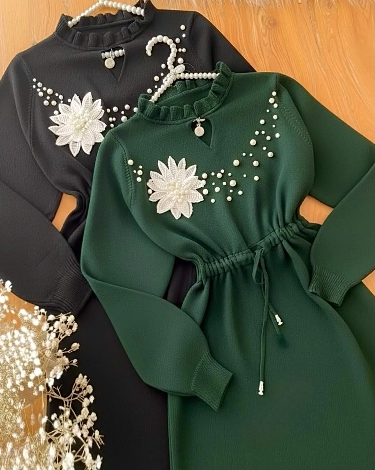 پیراهن بافت گل برجسته h1645