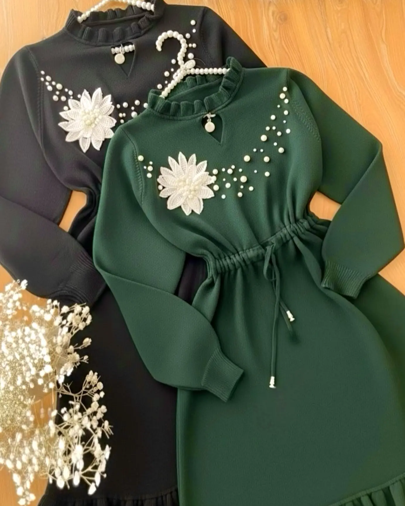 پیراهن بافت گل برجسته h1645