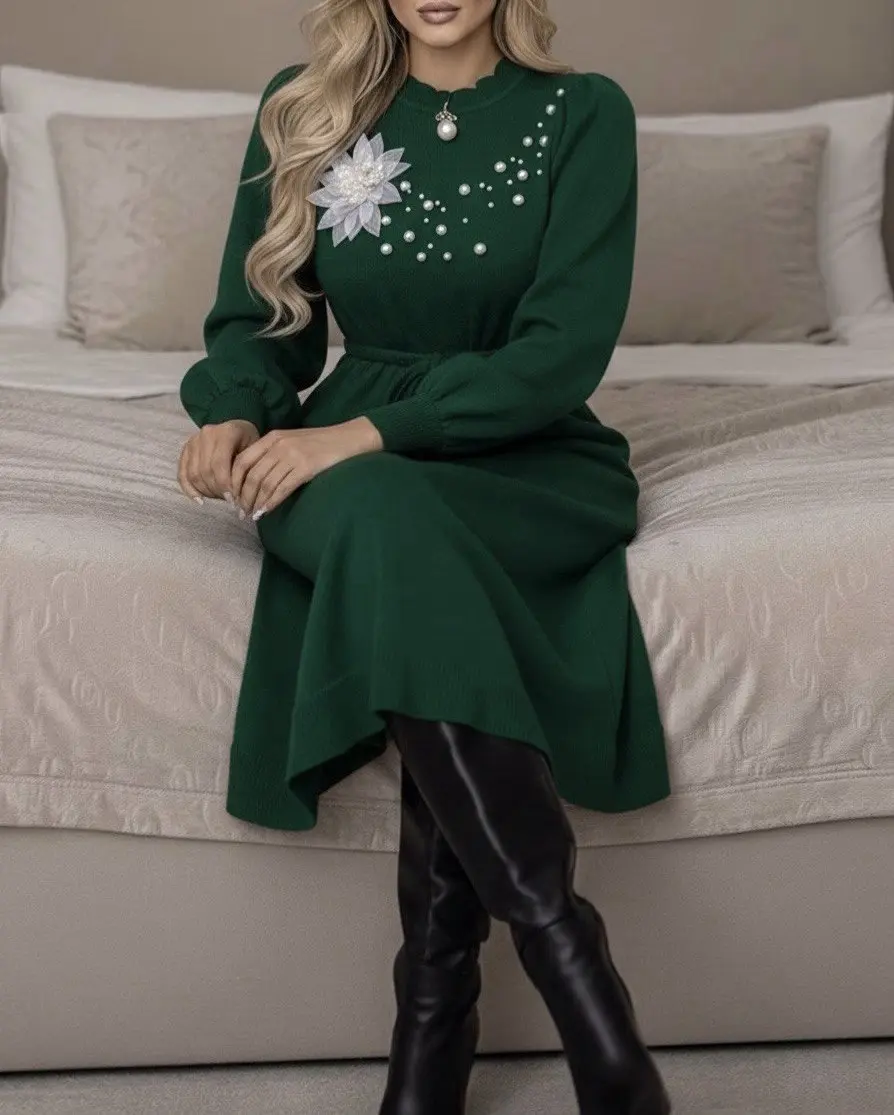 پیراهن بافت گل برجسته h1645