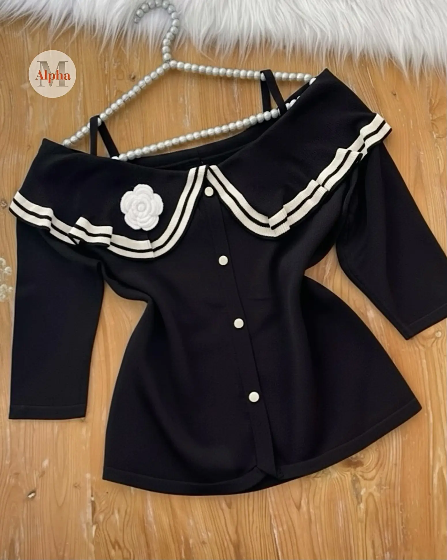 بافت ظریف یقه گل h1710