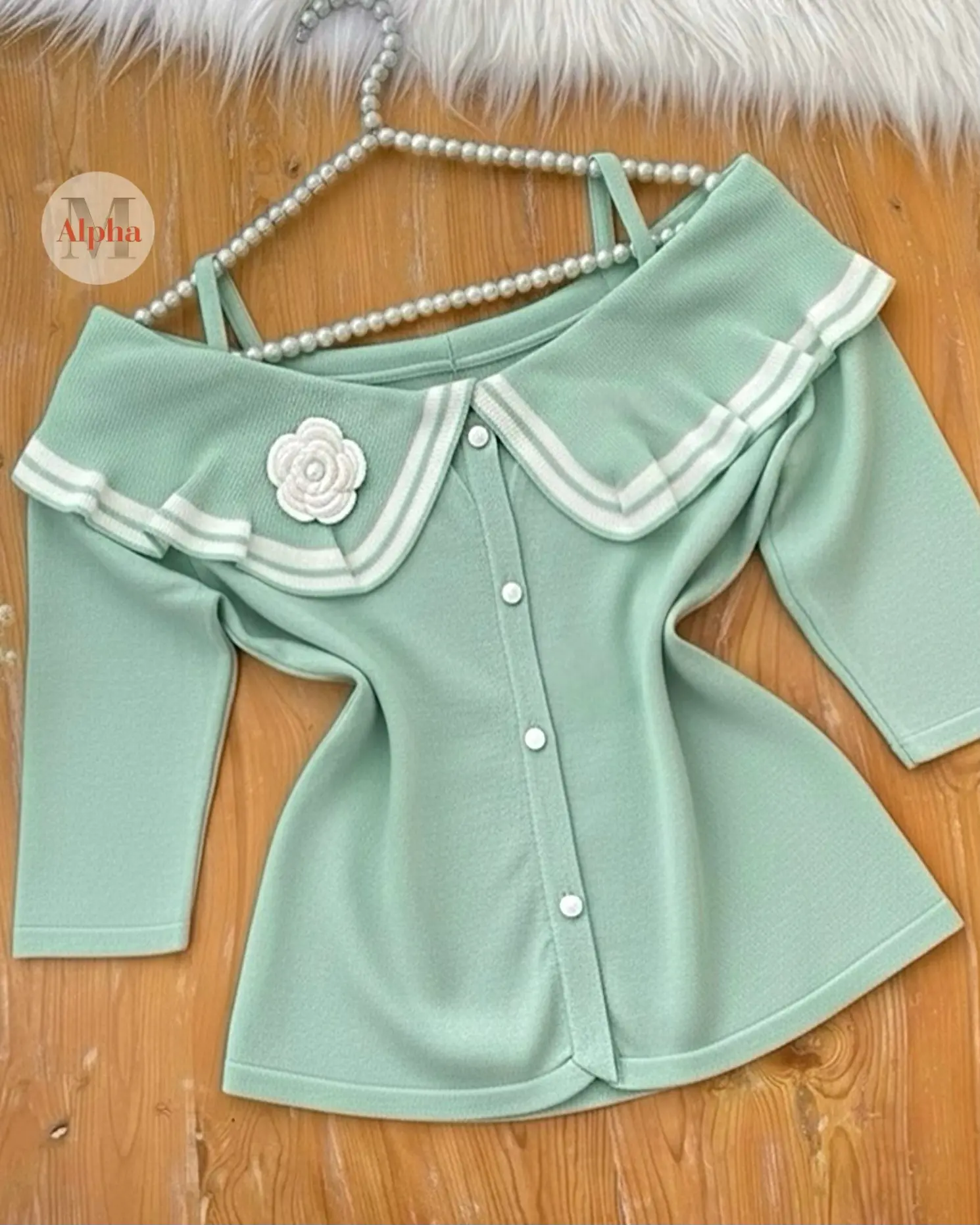 بافت ظریف یقه گل h1710