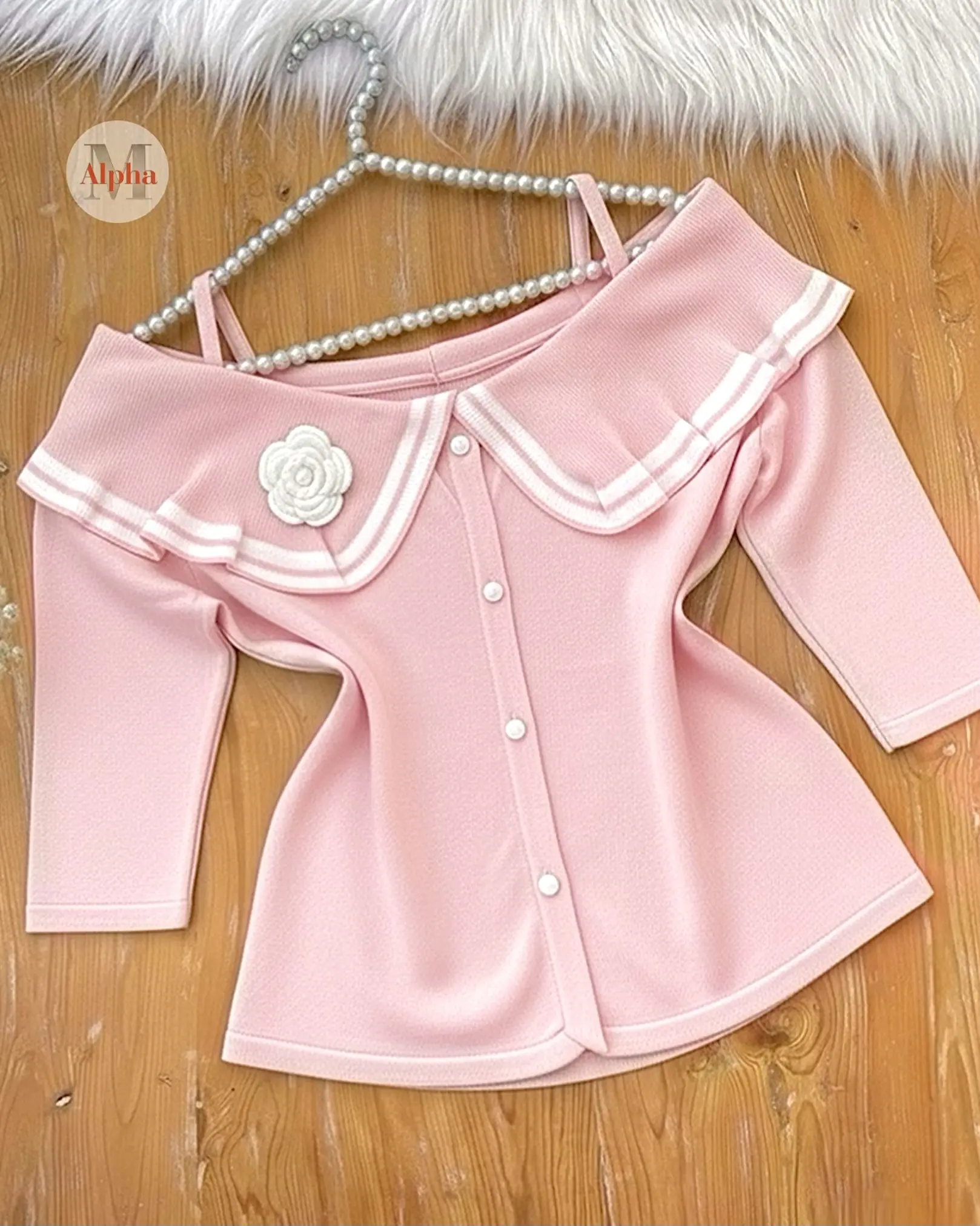 بافت ظریف یقه گل h1710