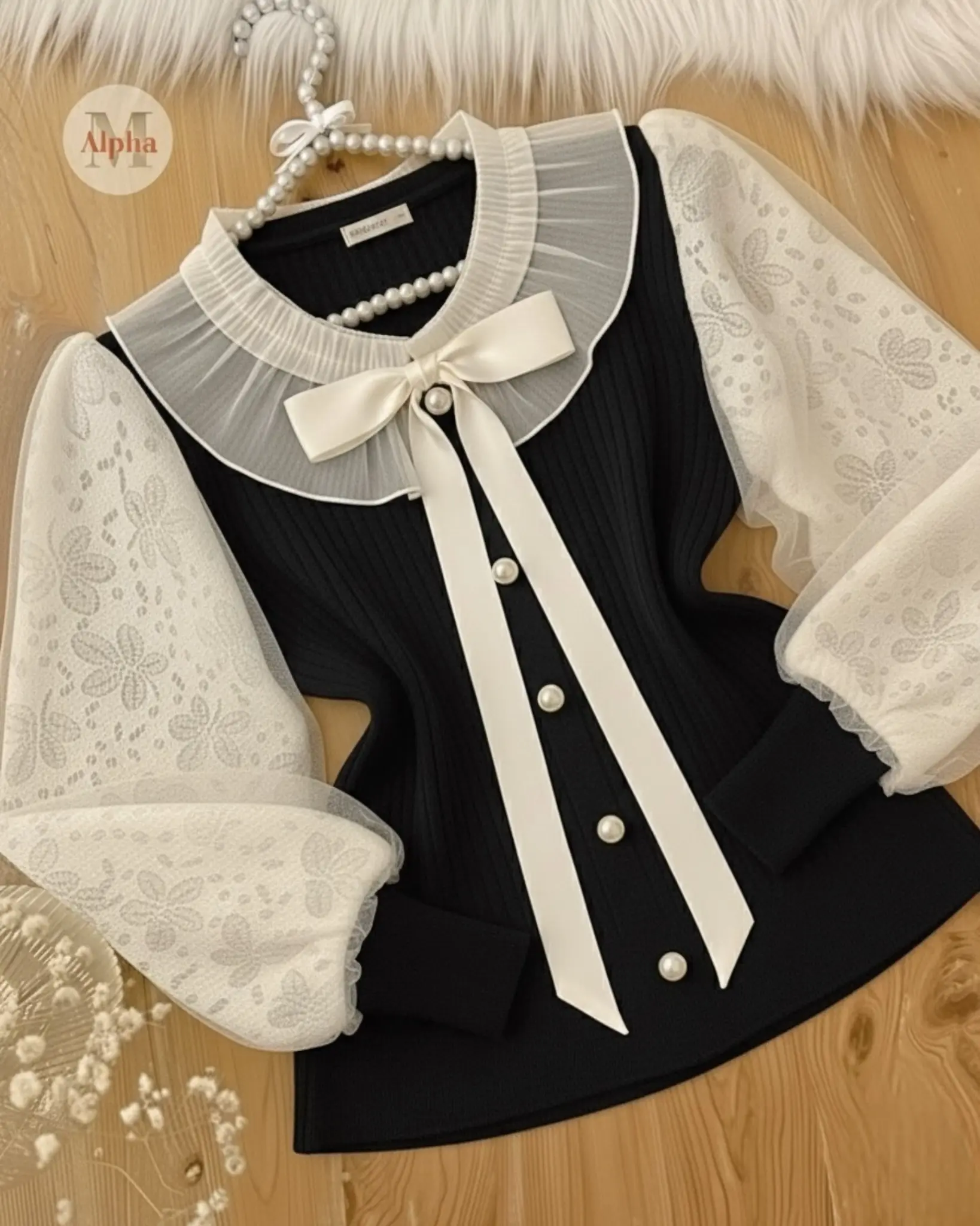 بافت عروسکی یقه پاپیون h1731