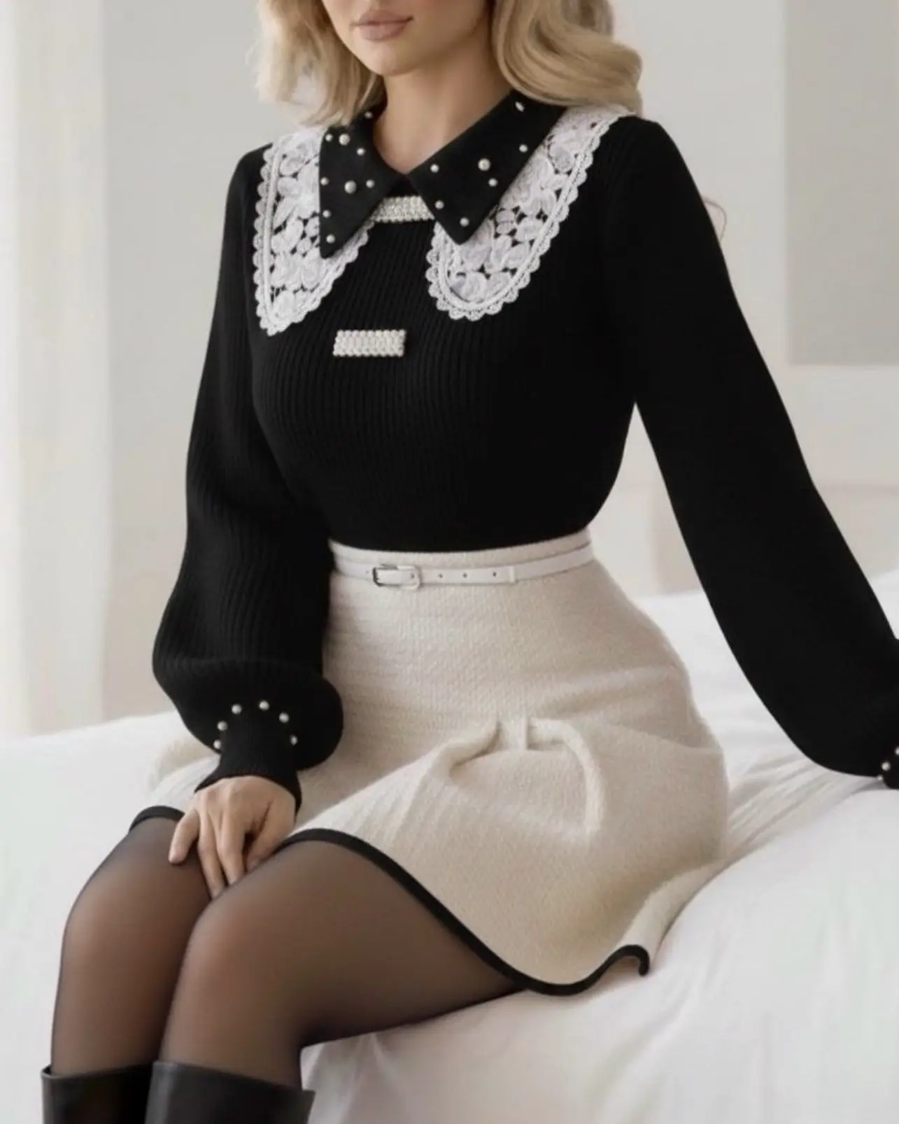 بافت عروسکی یقه گیپورh1850