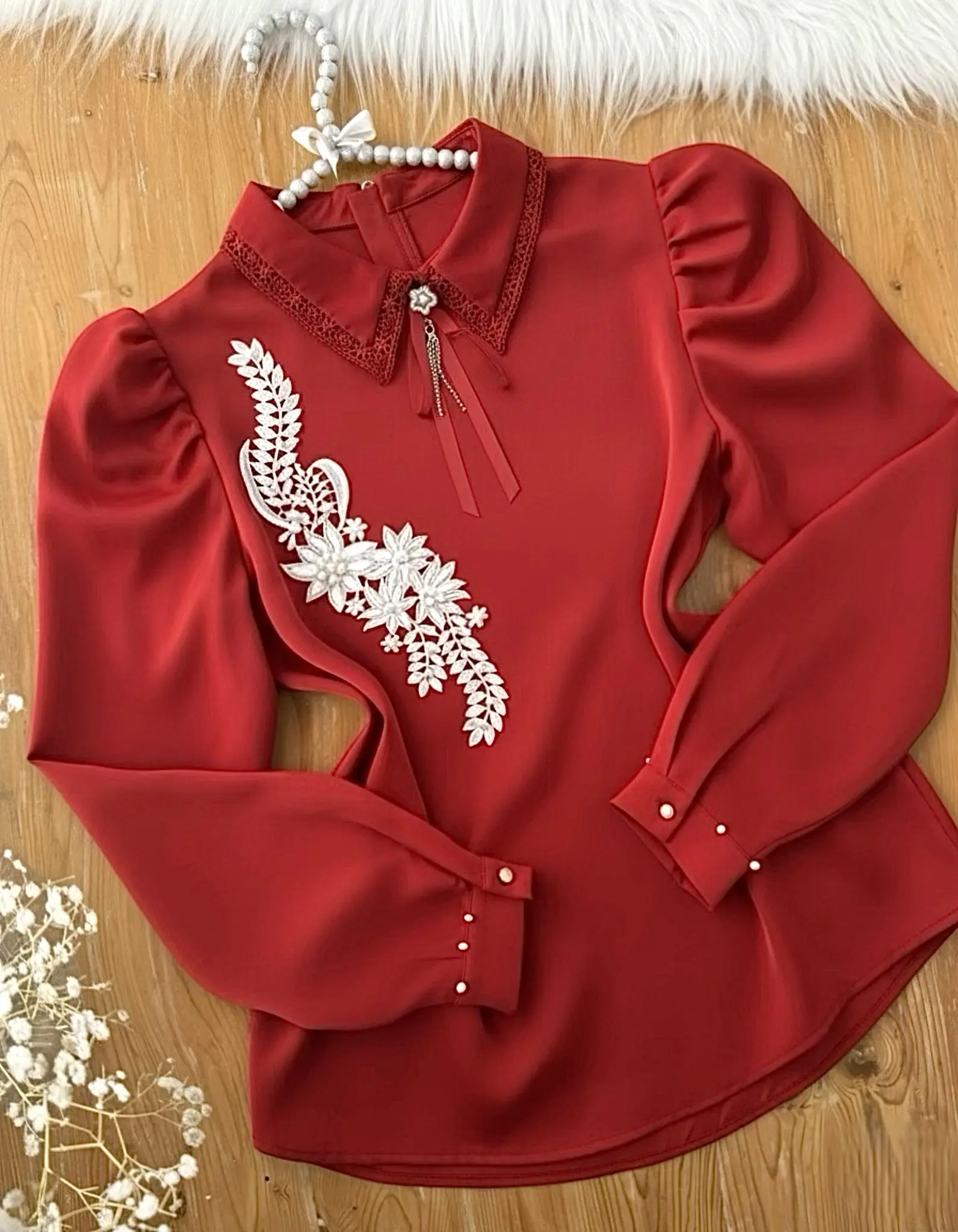 شومیز  گل برجسته h1905