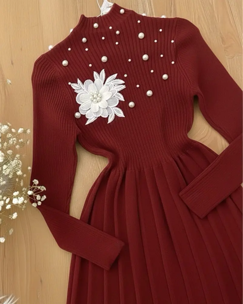 پیراهن  گل برجسته مرواریدیh1970