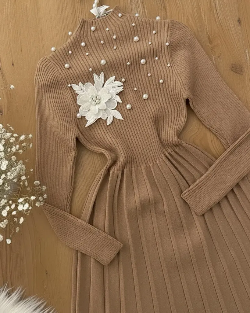 پیراهن  گل برجسته مرواریدیh1970