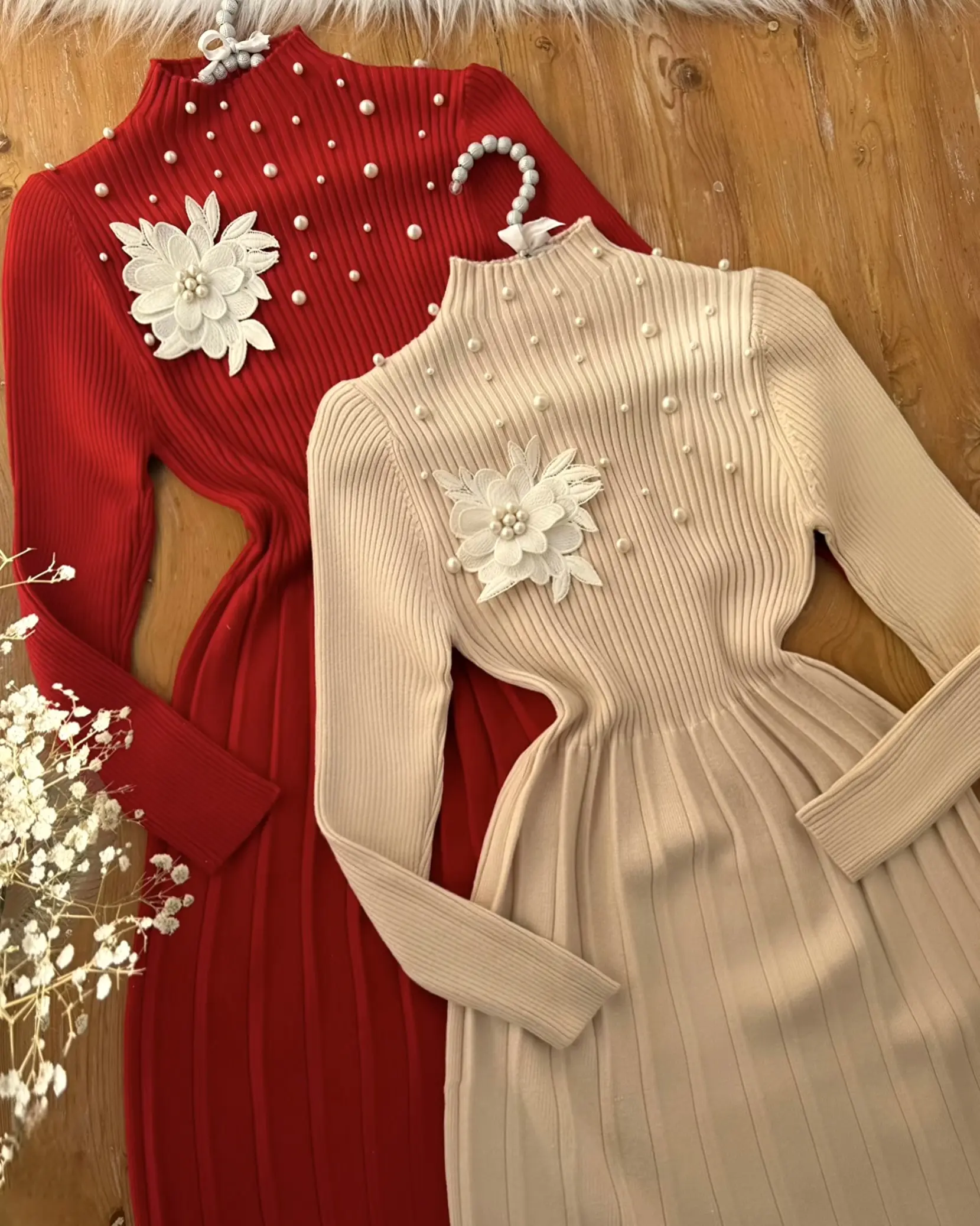 پیراهن  گل برجسته مرواریدیh1970