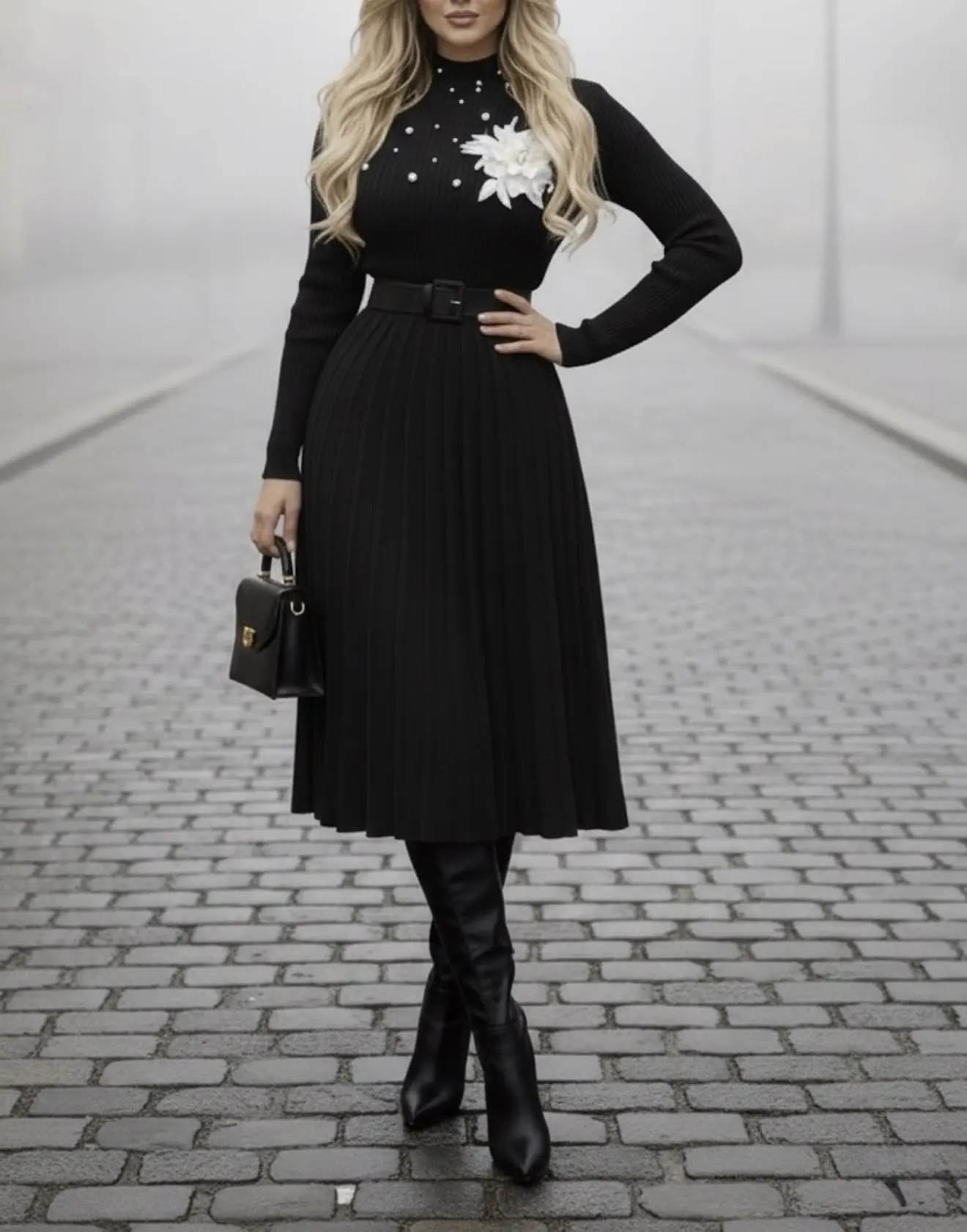 پیراهن  گل برجسته مرواریدیh1970