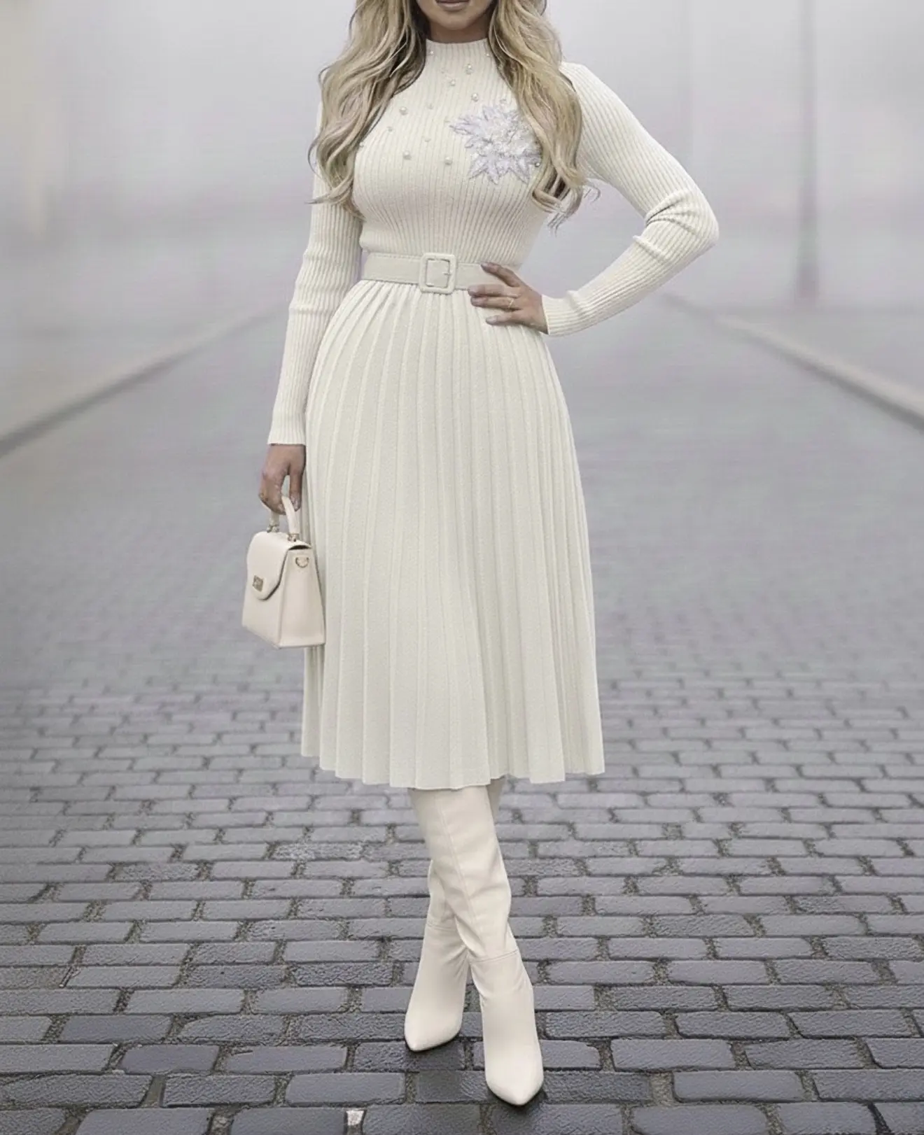 پیراهن  گل برجسته مرواریدیh1970