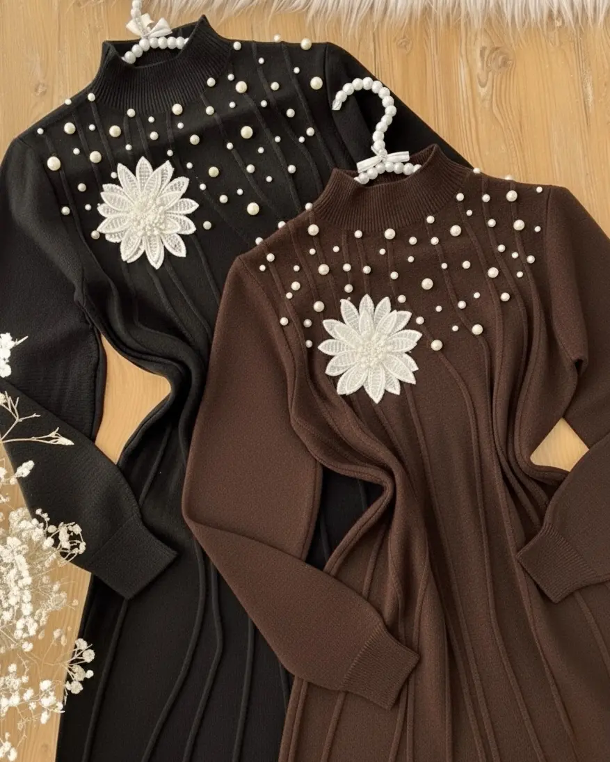 پیراهن بافت گل برجستهh2015