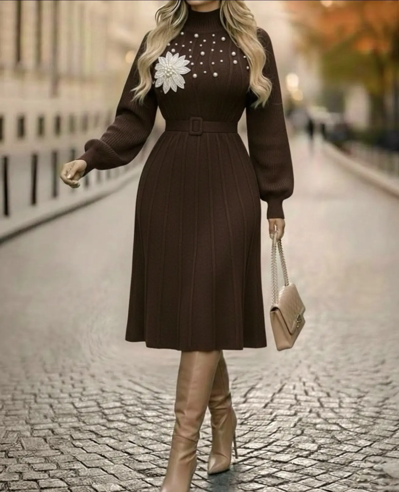 پیراهن بافت گل برجستهh2015