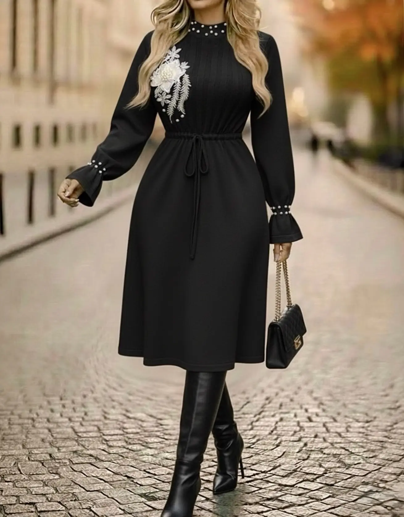 پیراهن بافت گل برجستهh2055