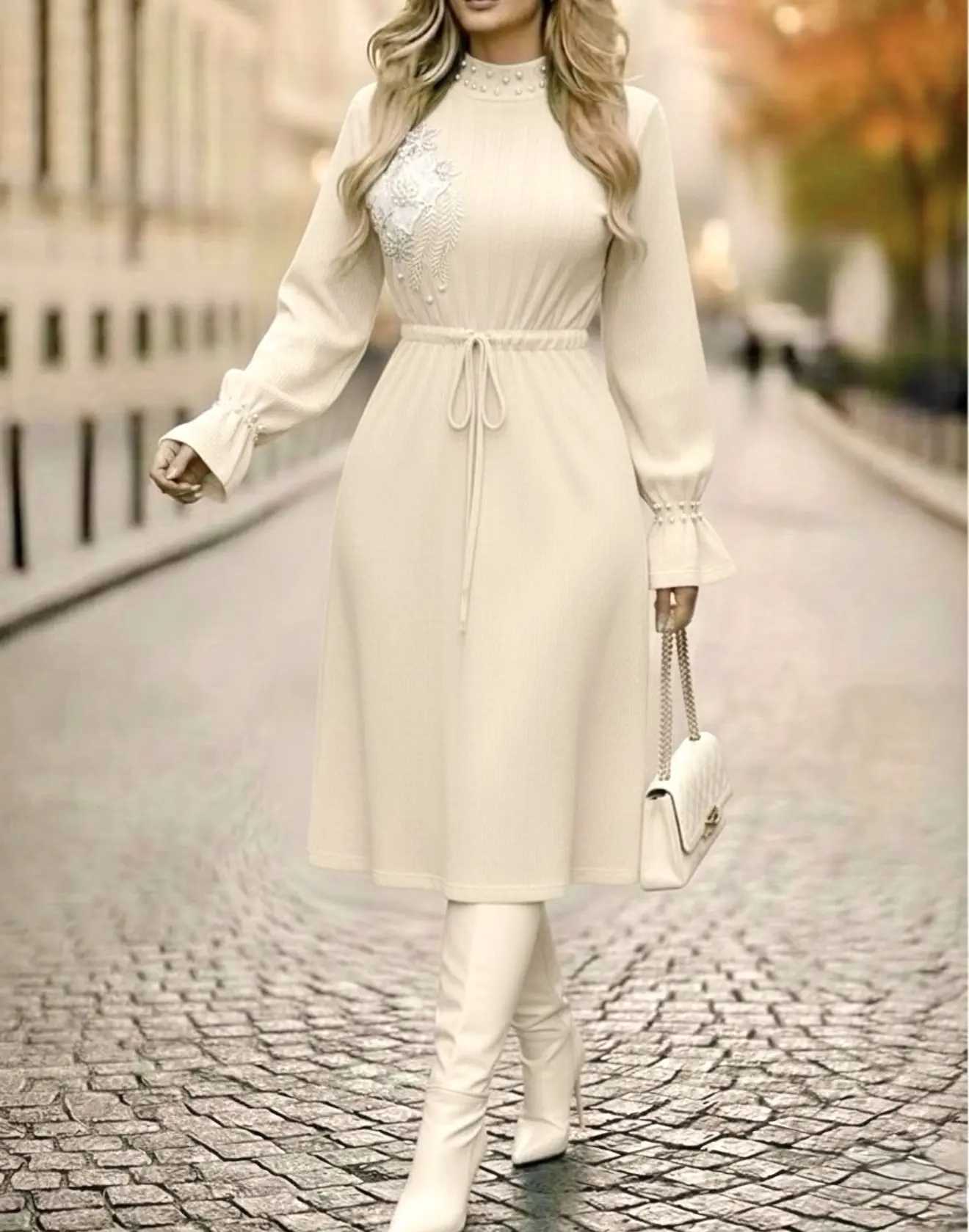 پیراهن بافت گل برجستهh2055