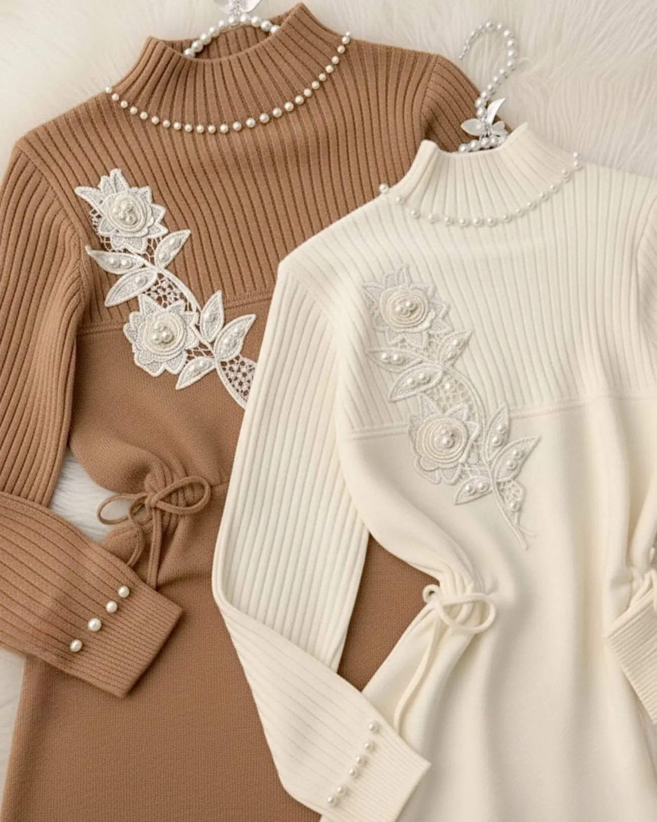 پیراهن بافت گل برجسته h2077