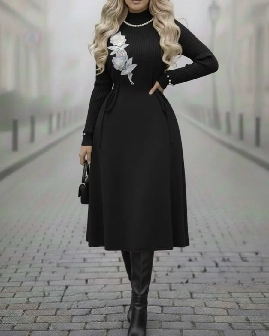 پیراهن بافت گل برجسته h2077