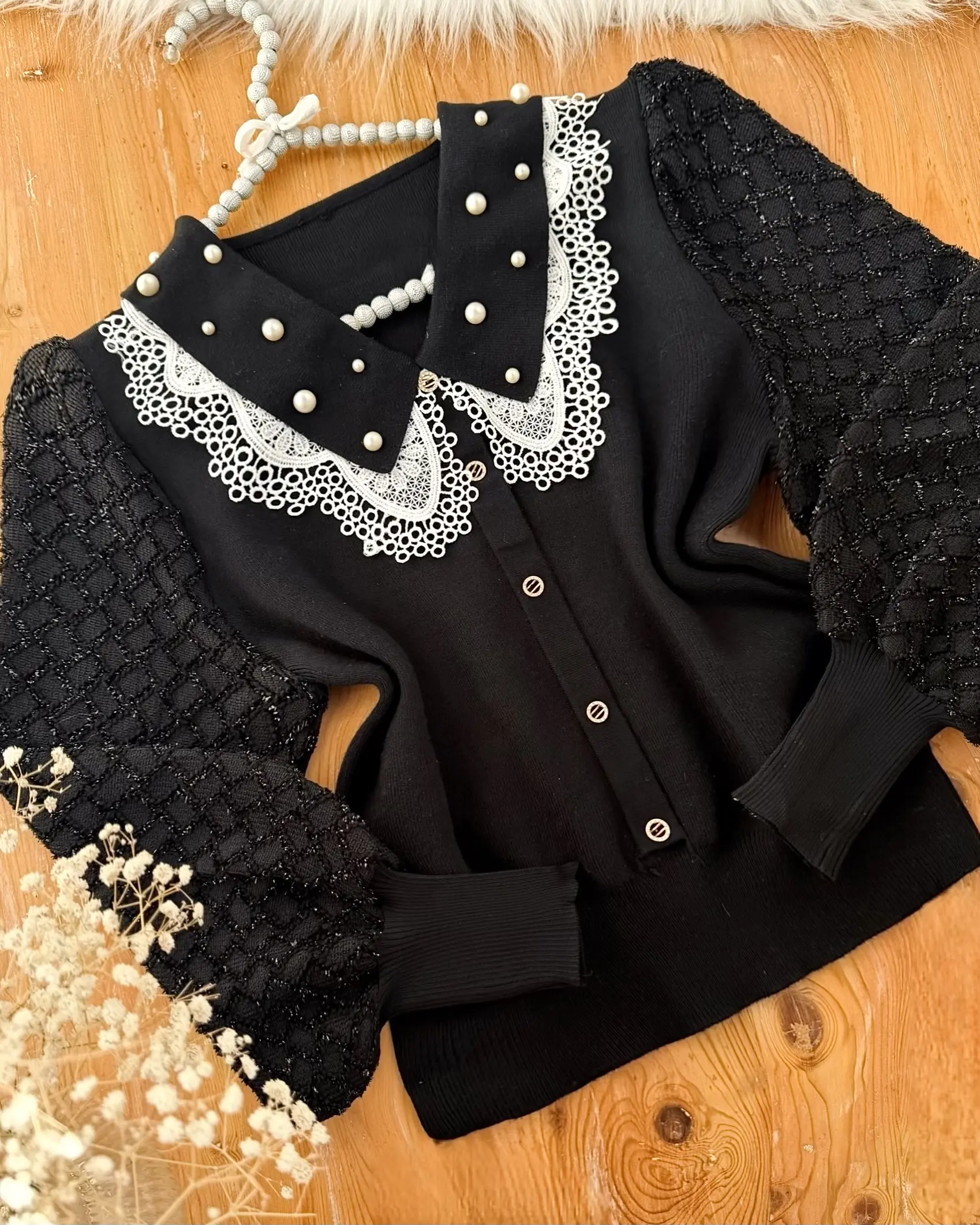 بافت عروسکی آستین شاین h3035