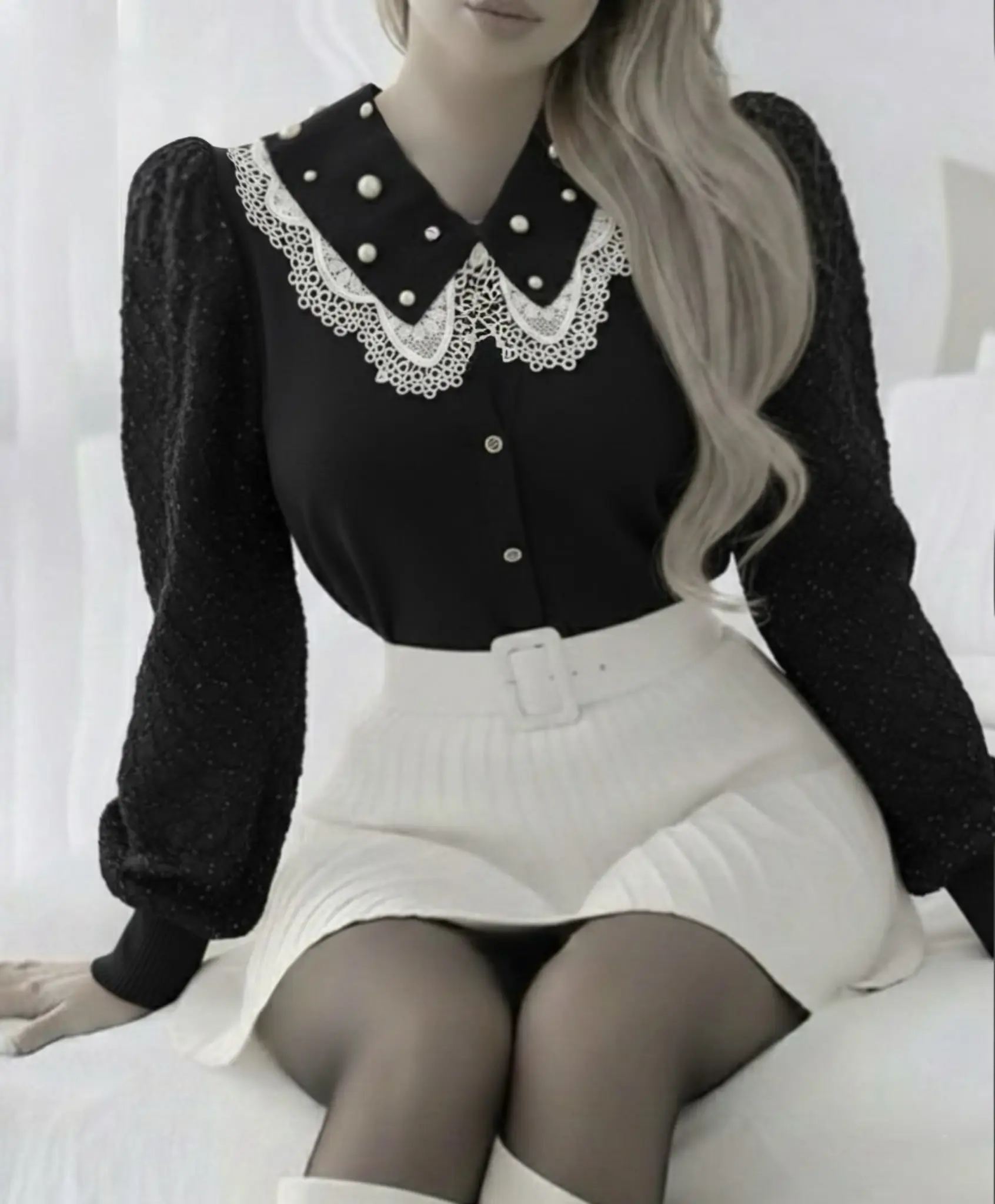 بافت عروسکی آستین شاین h3035