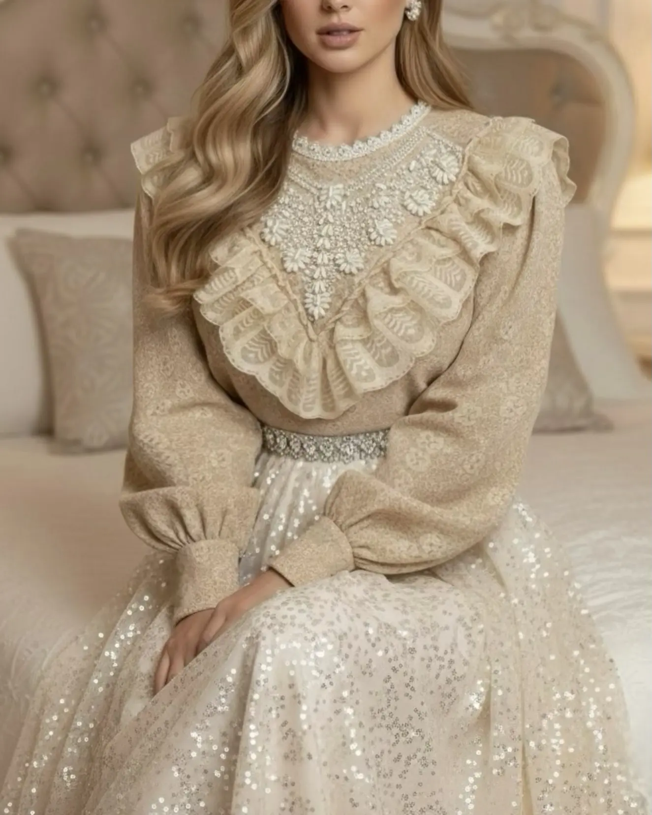 شومیز گیپور جواهردوزی شده h3060