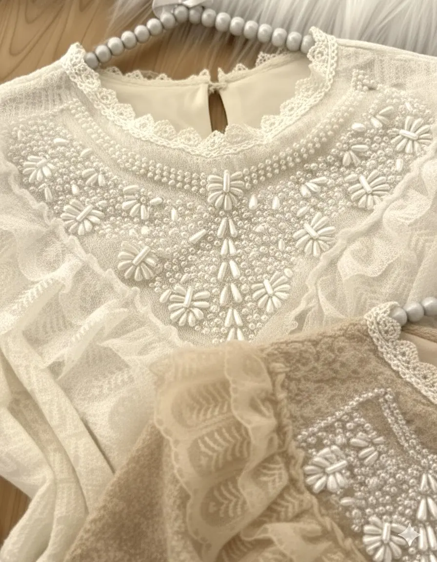 شومیز گیپور جواهردوزی شده h3060