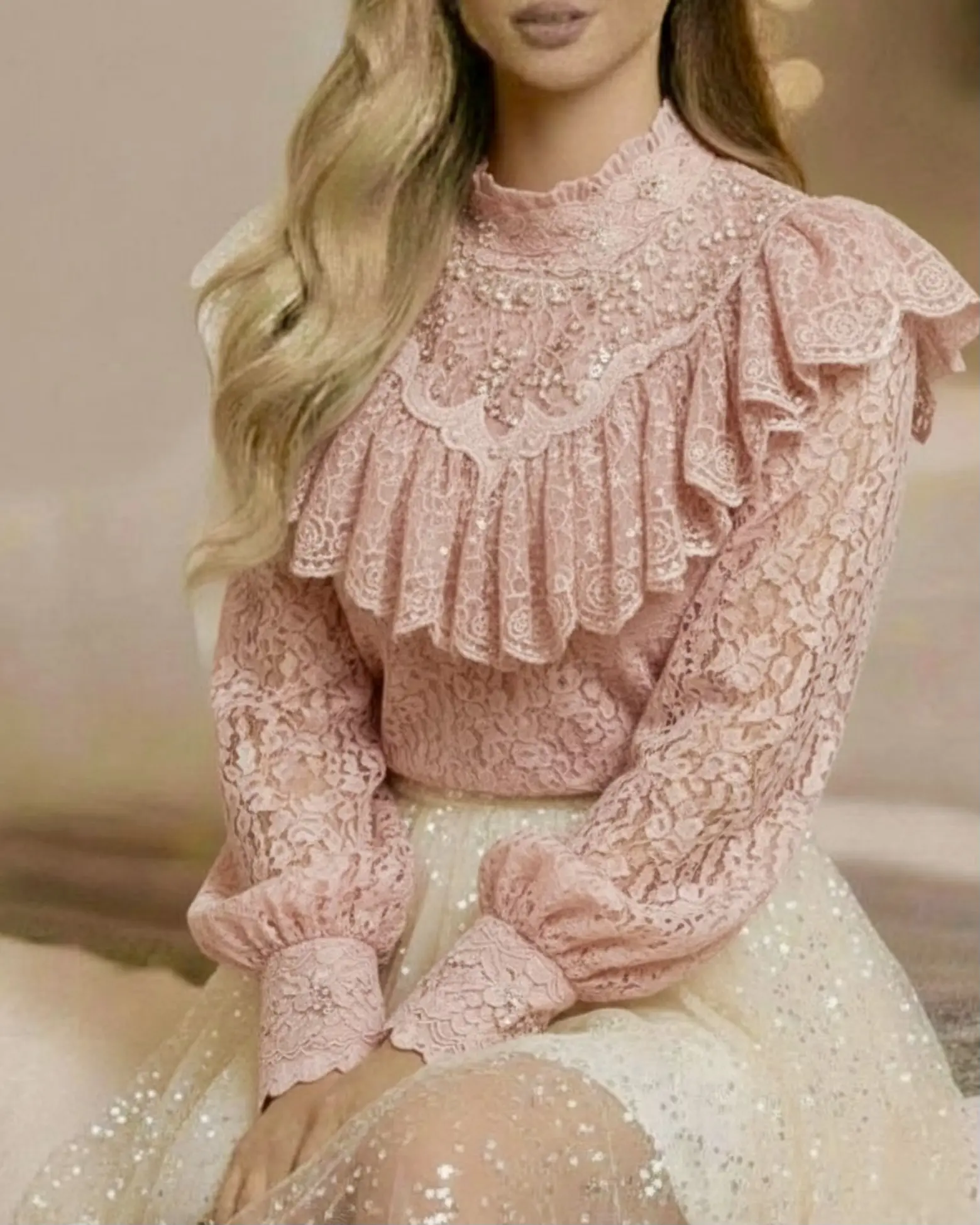 شومیز گیپور عروسکی h3070