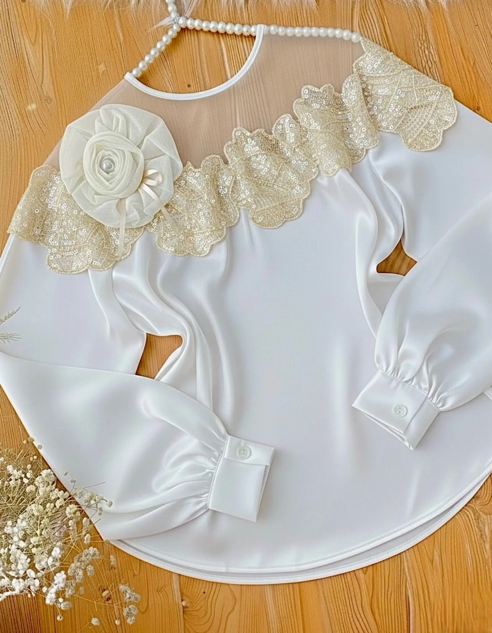 شومیز مجلسی تک گل کارشدهh3080