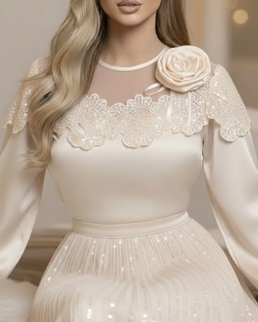 شومیز مجلسی تک گل کارشدهh3080