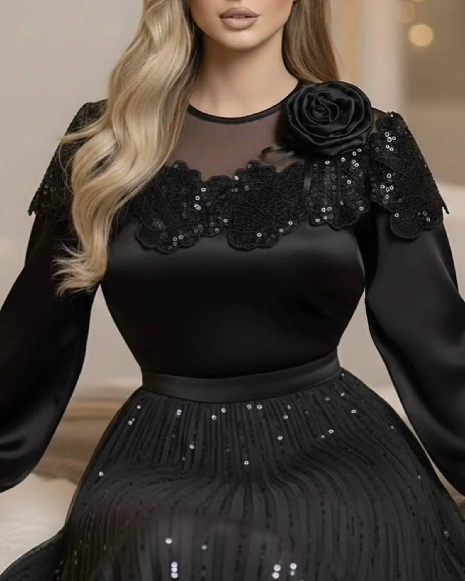 شومیز مجلسی تک گل کارشدهh3080