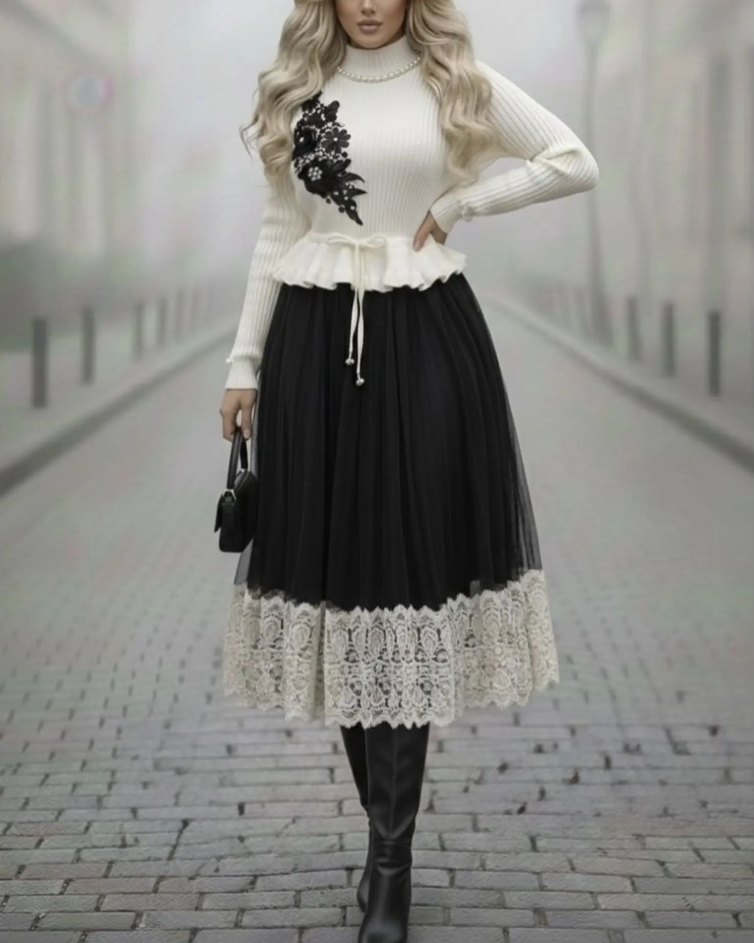 پیراهن بافت عروسکی h3083