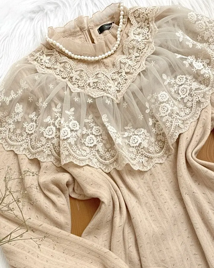 شومیز عروسکی گیپور دارh3090