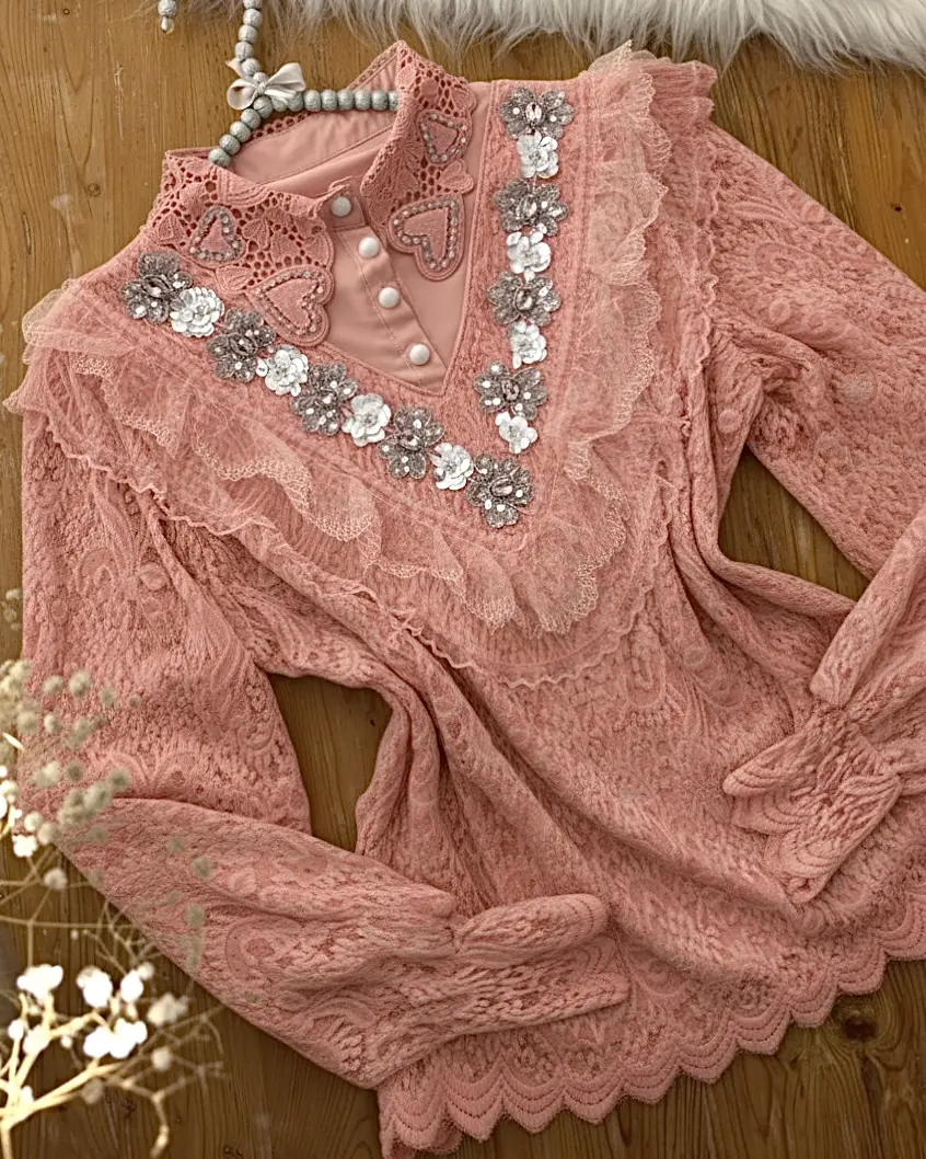 شومیز گیپور عروسکی h4015