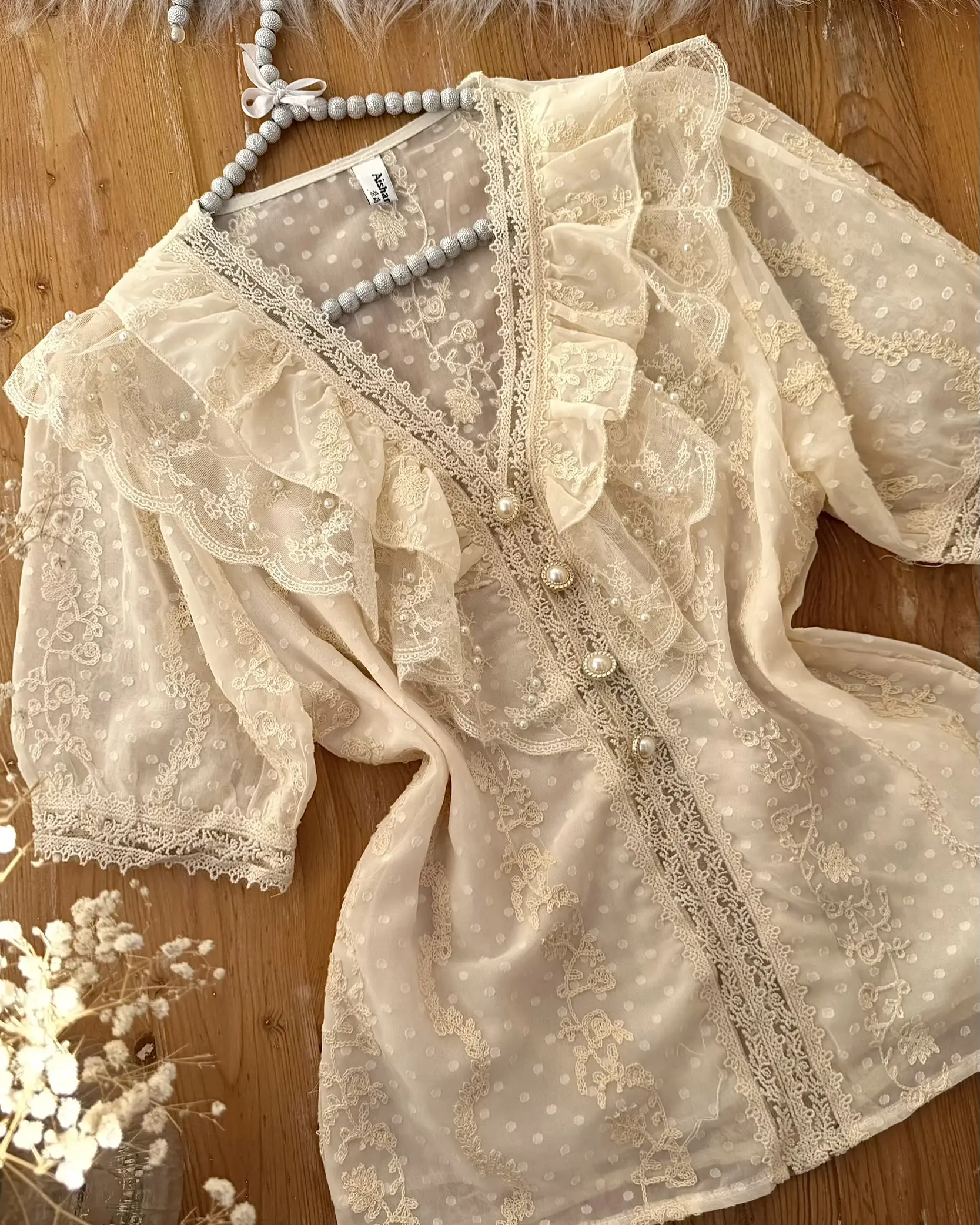 شومیز عروسکی مرواریدی h3091