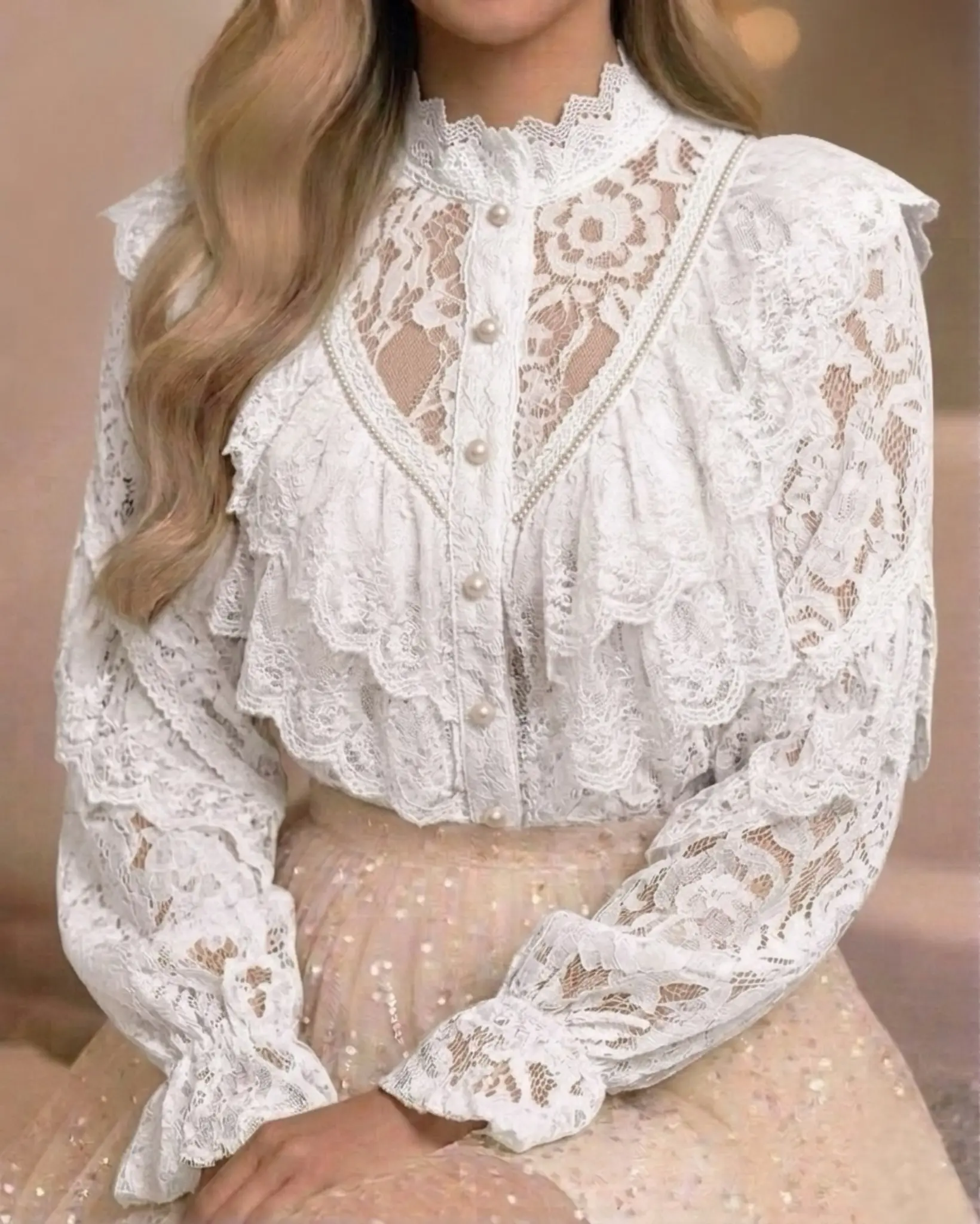 شومیز گیپور پرنسسی h5070