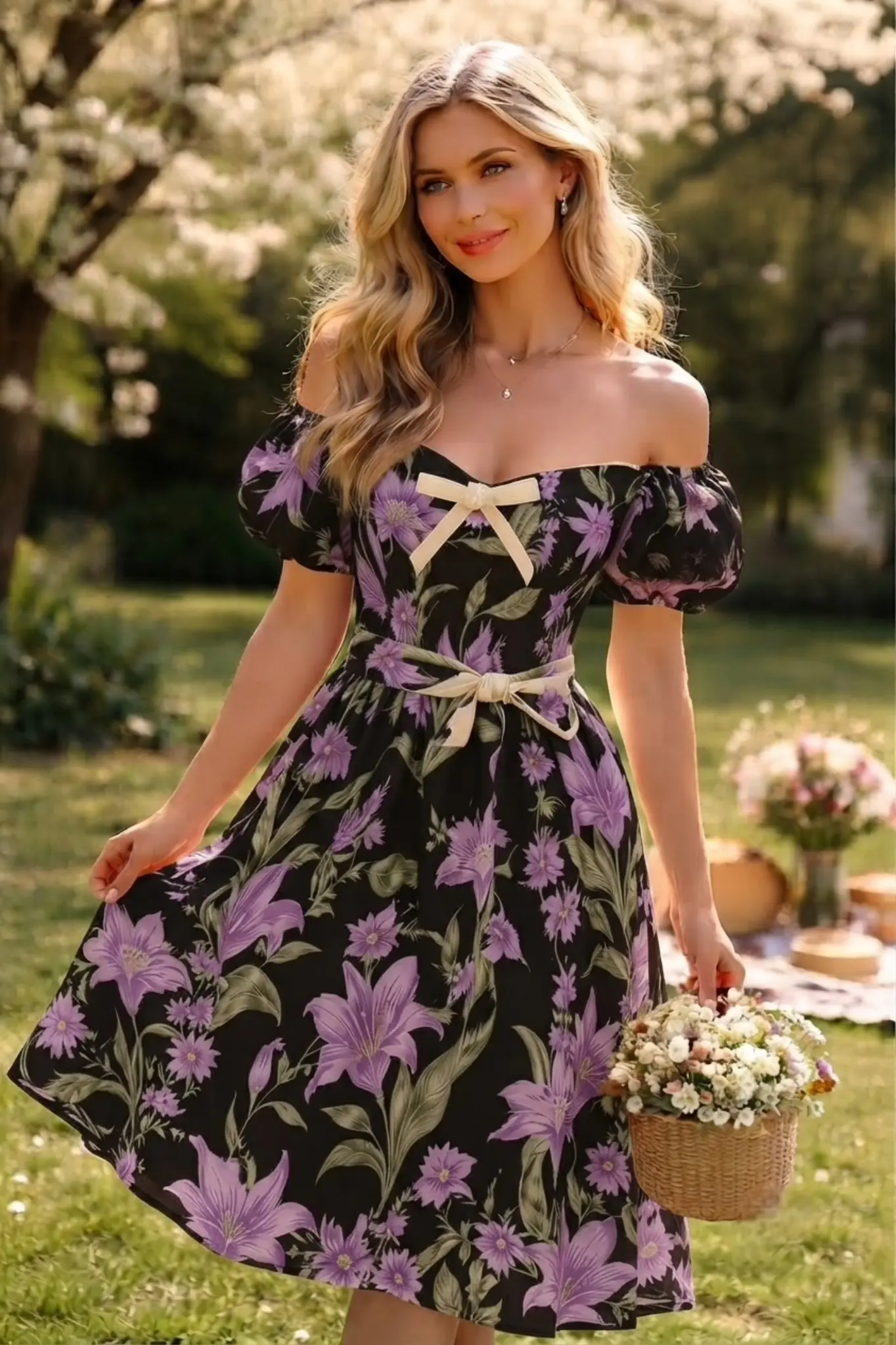 پیراهن عروسکی گلدارp306